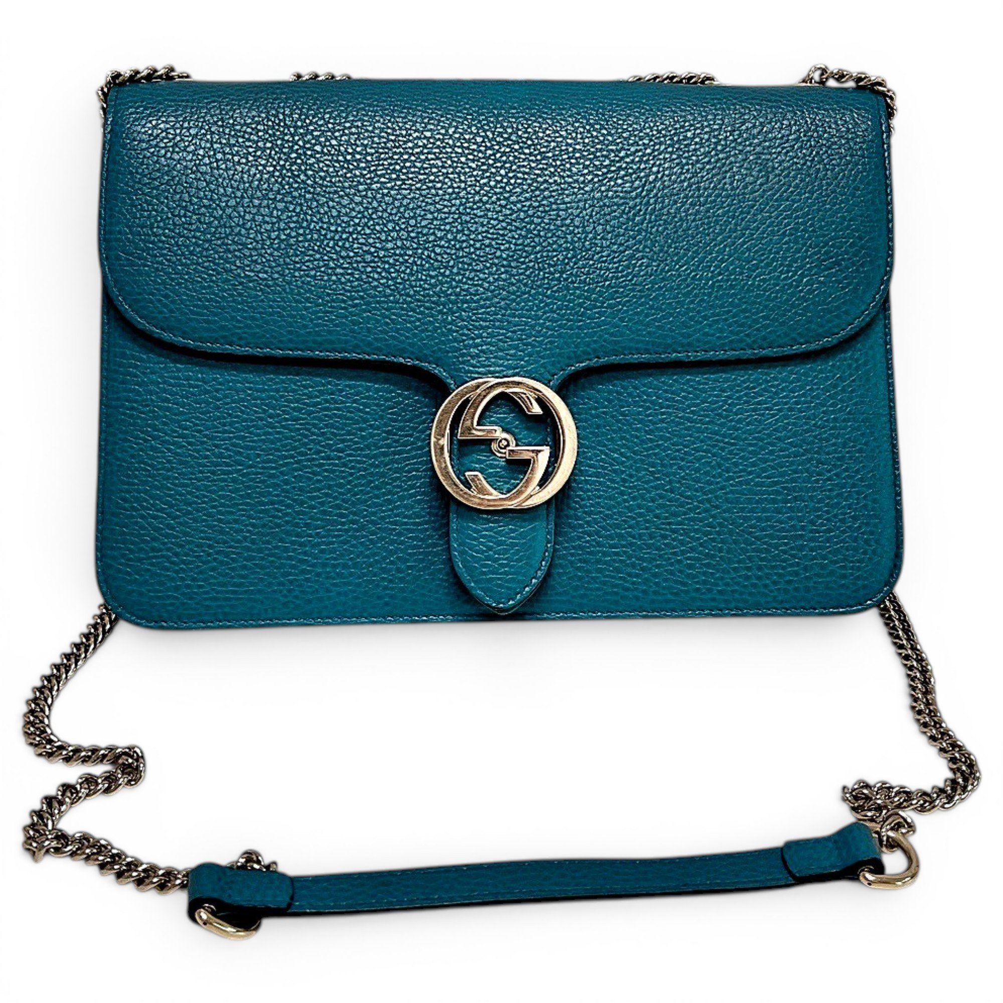 Interlocking leather handbag