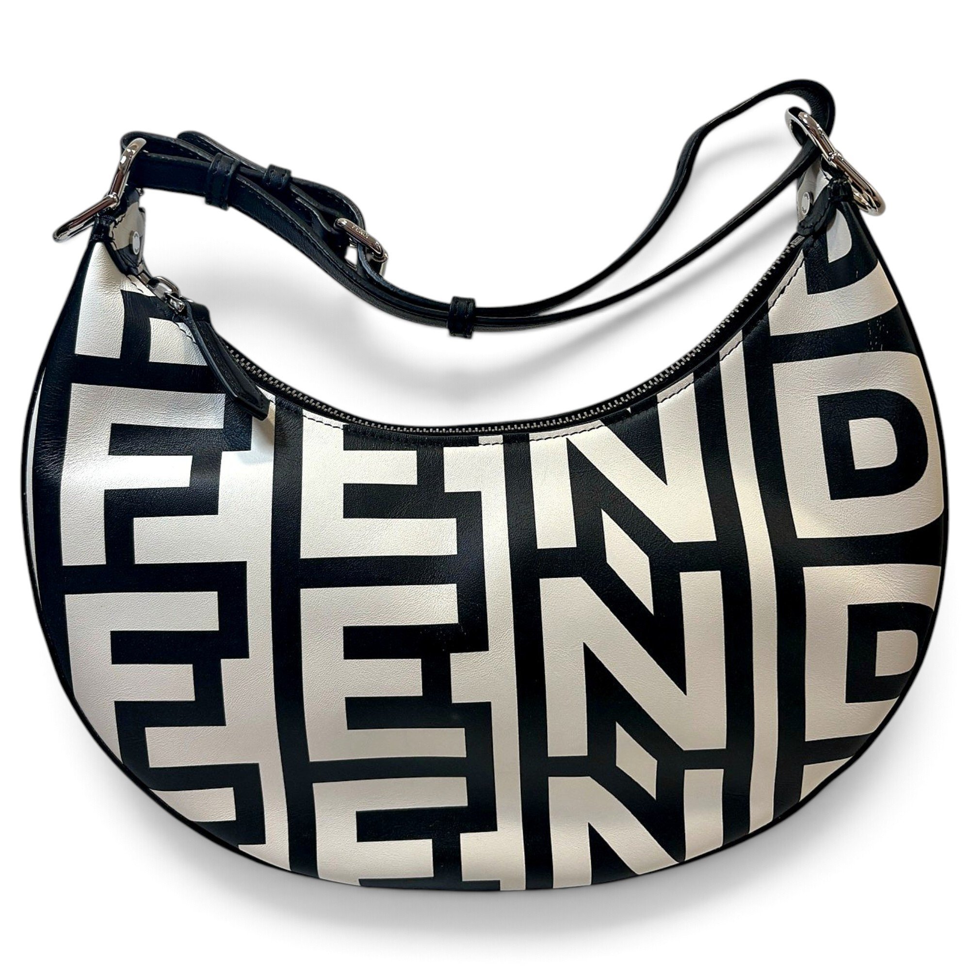 Fendigraphy leather handbag