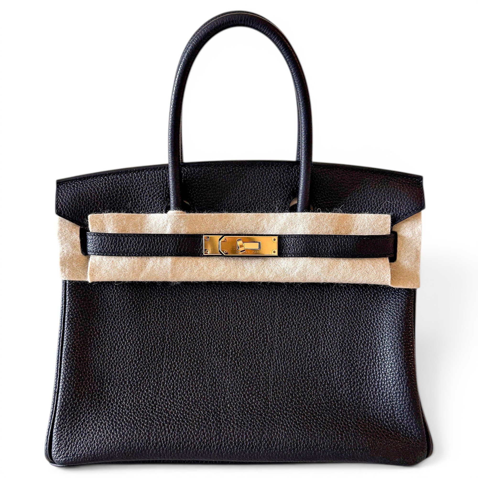 Hermes Birkin 30 Handbag Black Togo Leather 2015