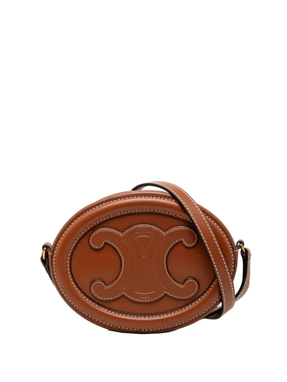 2022 Small Calfskin Cuir Triomphe Oval crossbody bag
