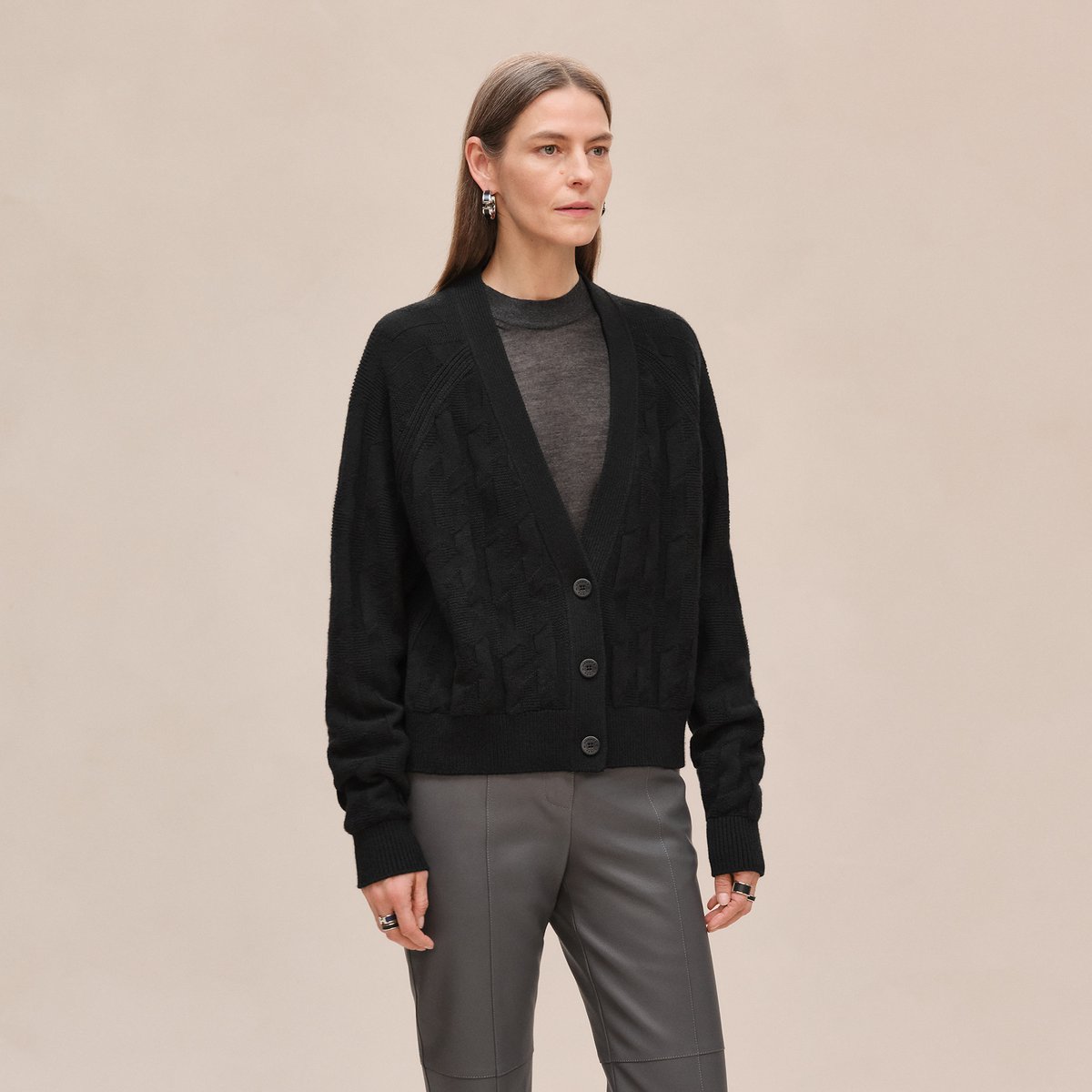 "H" long-sleeve cardigan