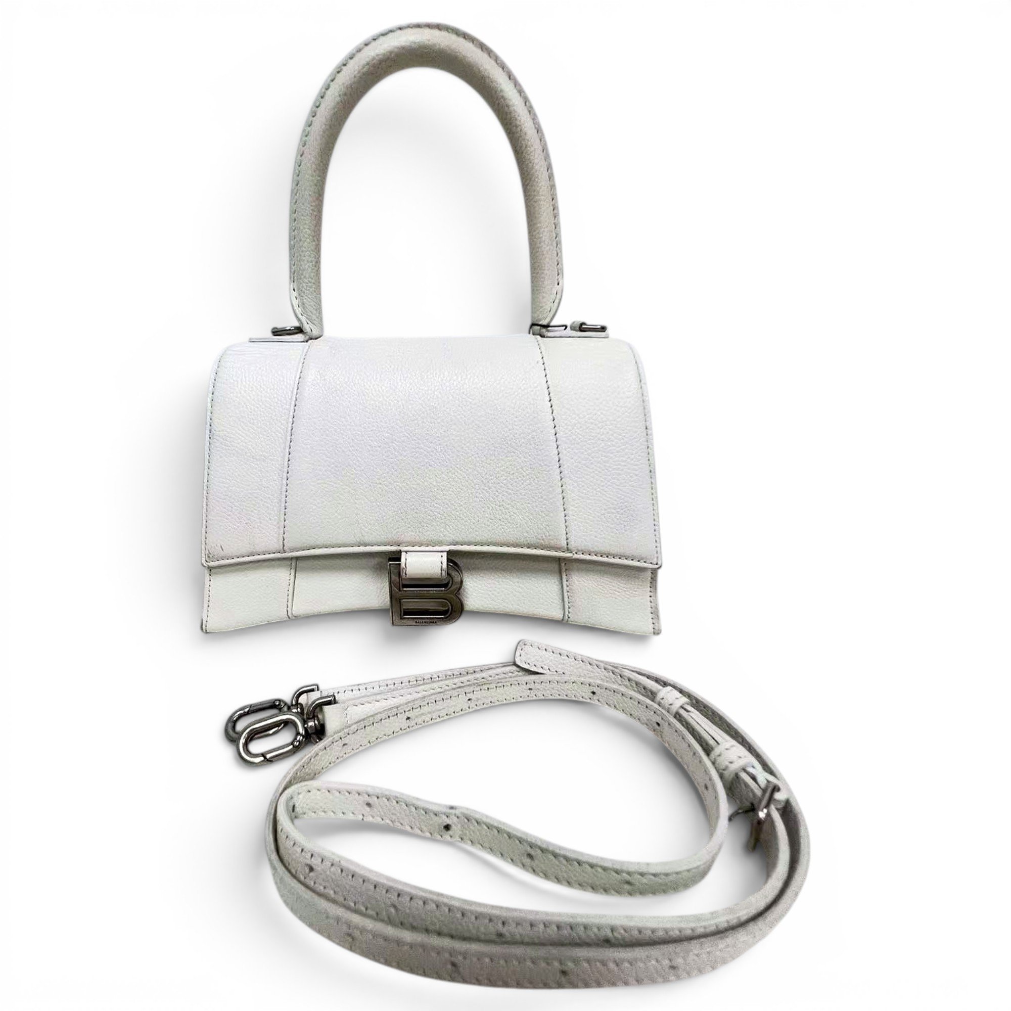 Hourglass leather handbag