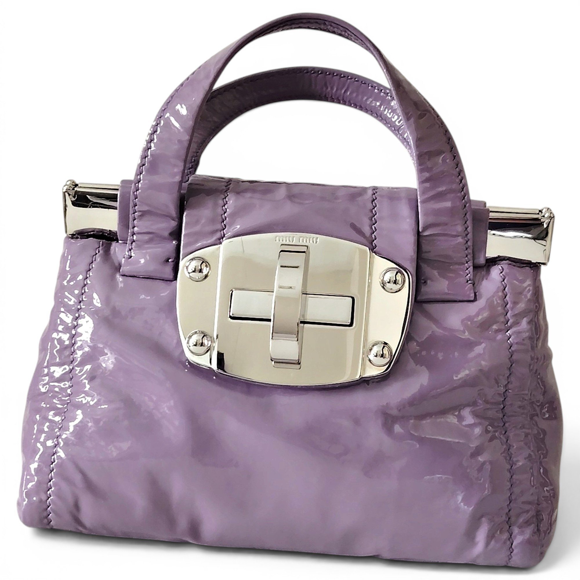Patent leather handbag