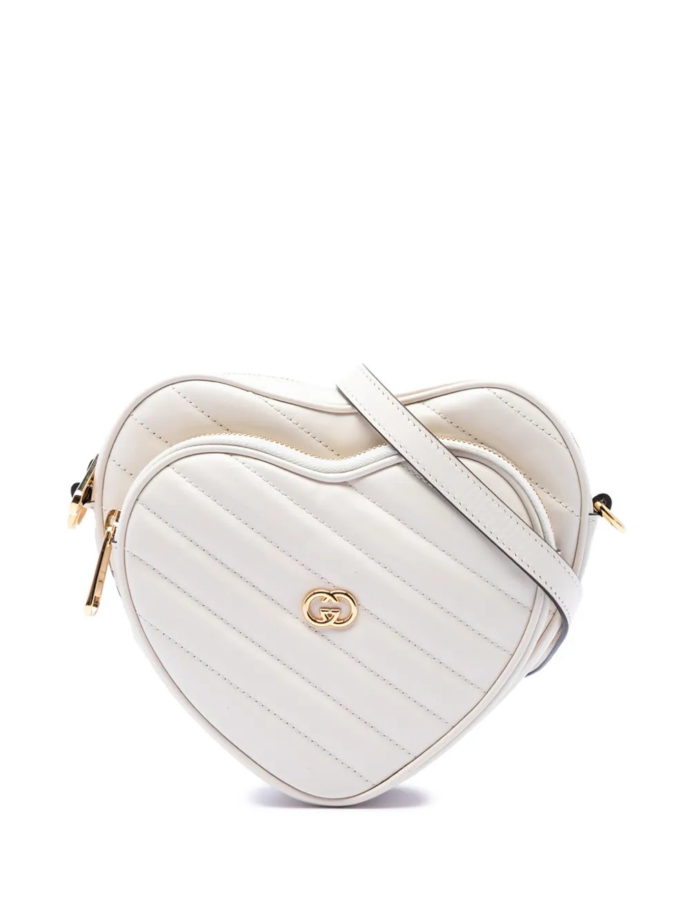 2016-2026 Mini Matelasse Diagonal Calfskin Interlocking G Heart crossbody bag