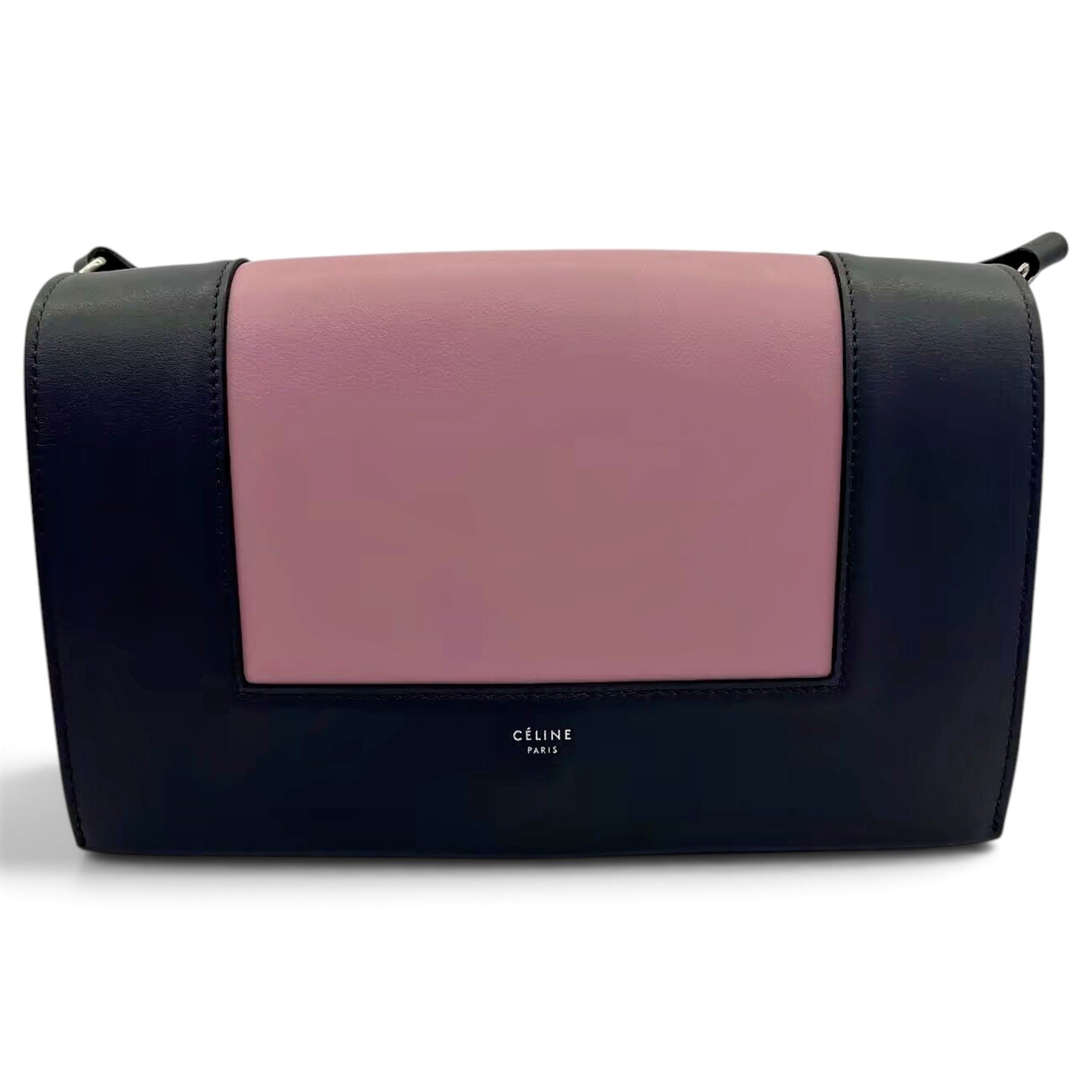 Frame leather handbag