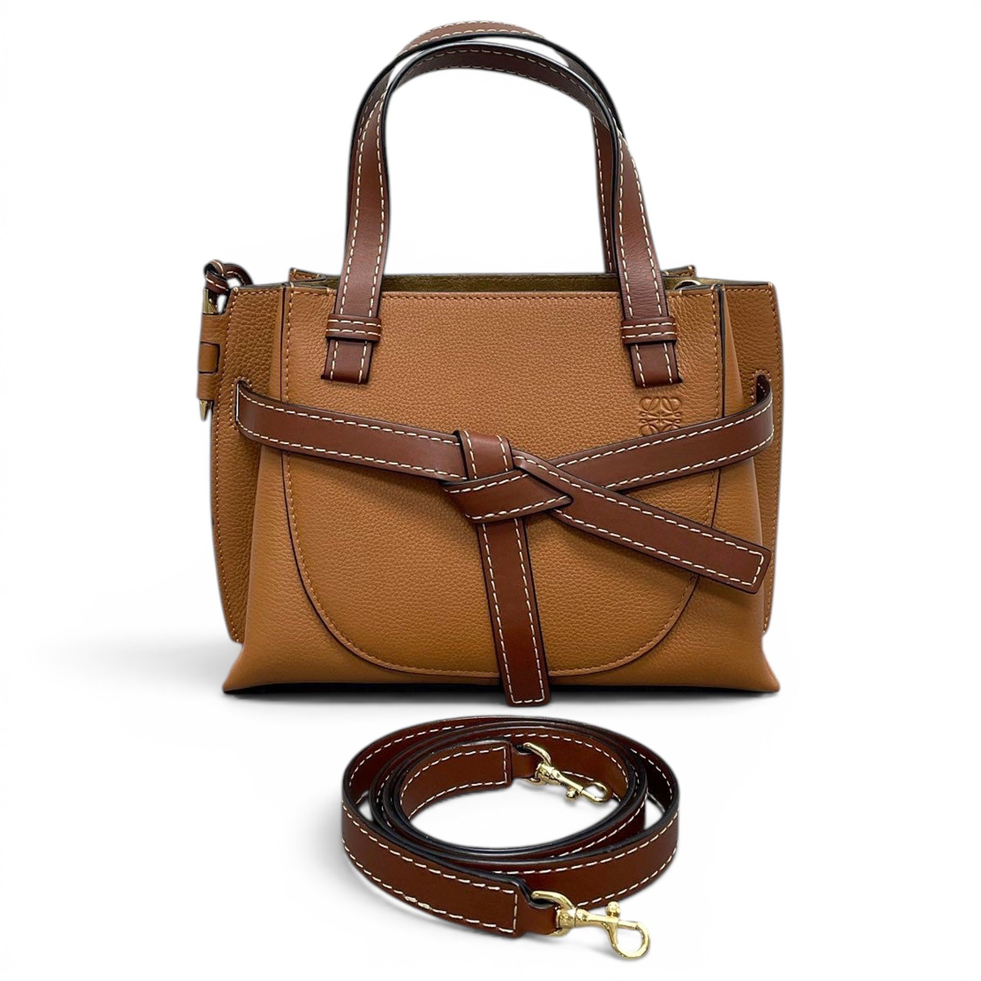 Gate Top Handle leather handbag