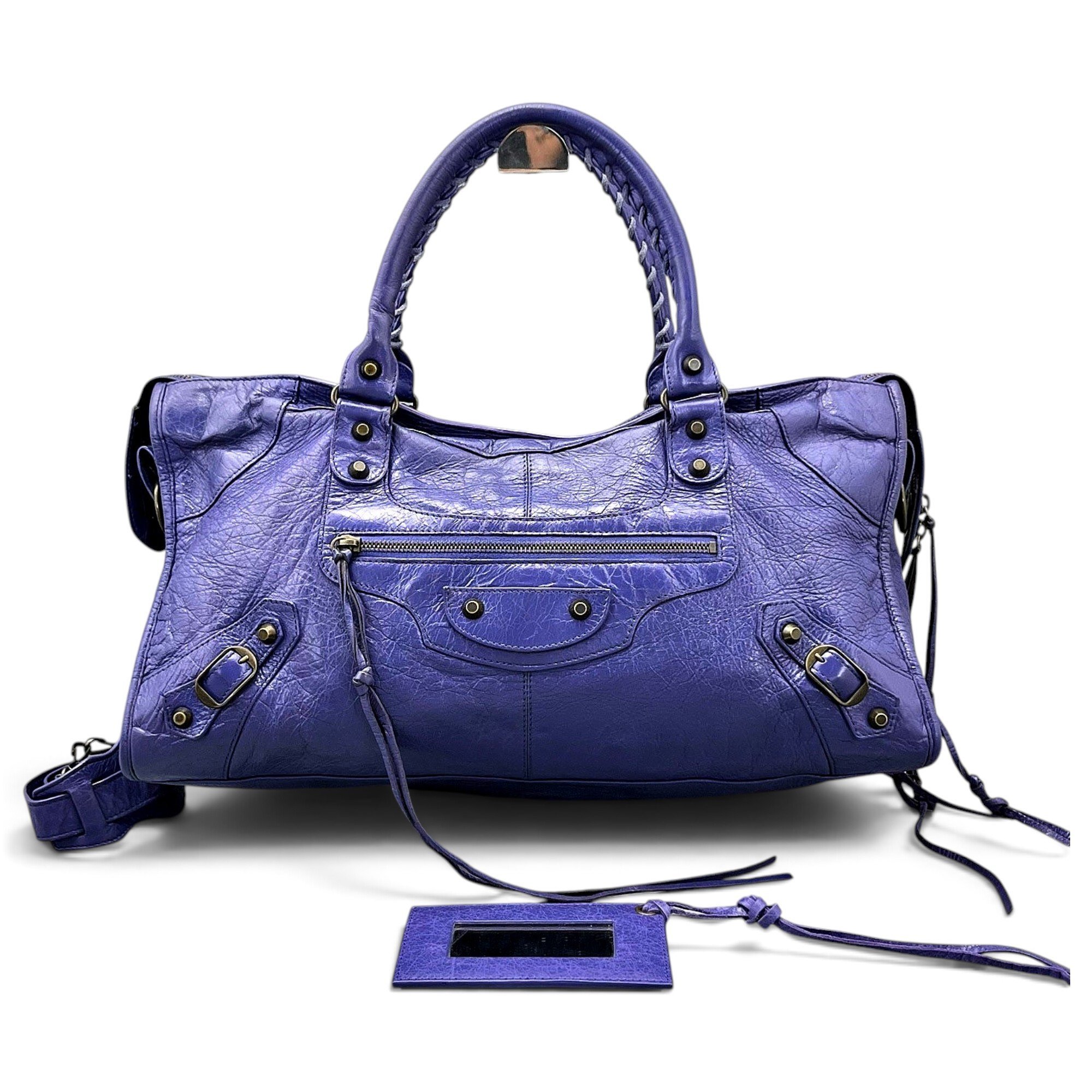 City leather satchel
