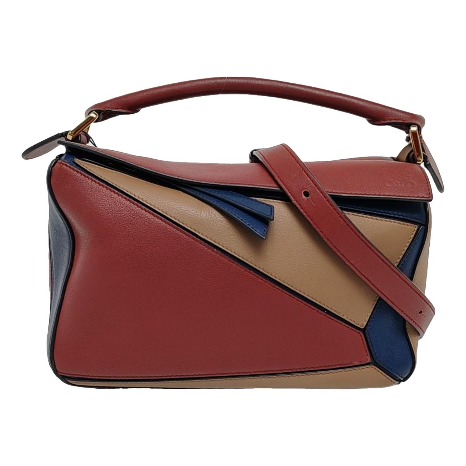 Puzzle leather crossbody bag