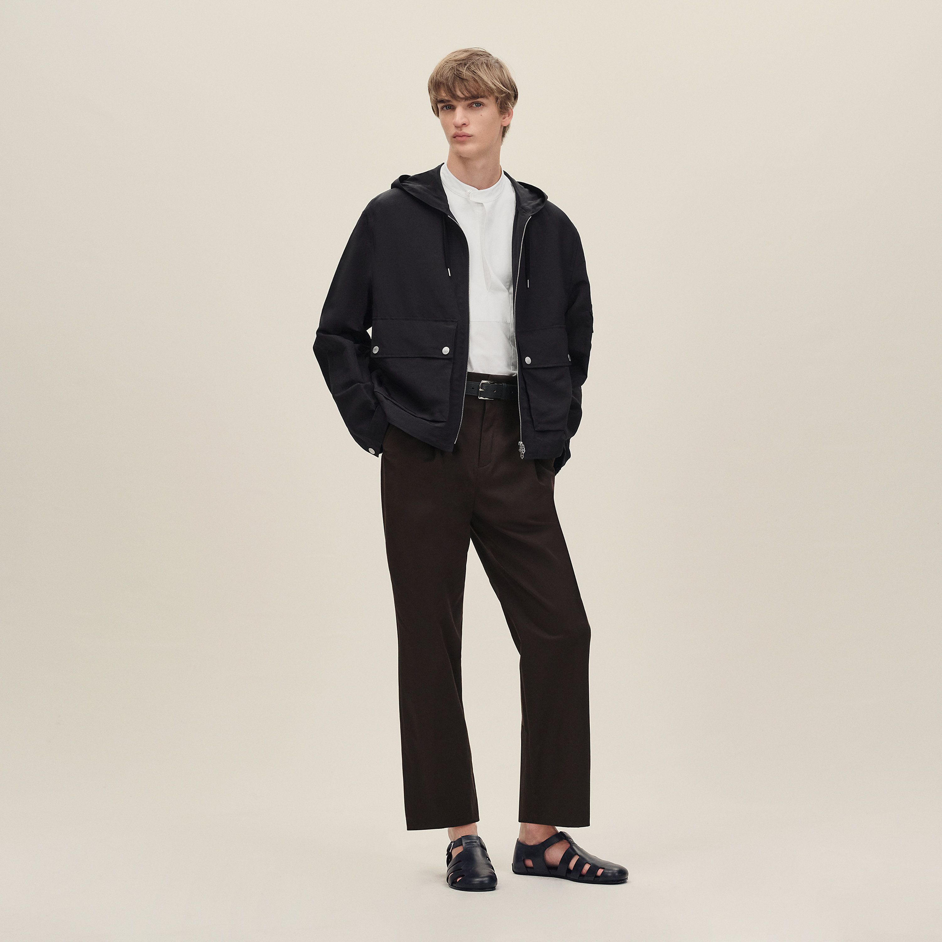 Zipped hooded jacket