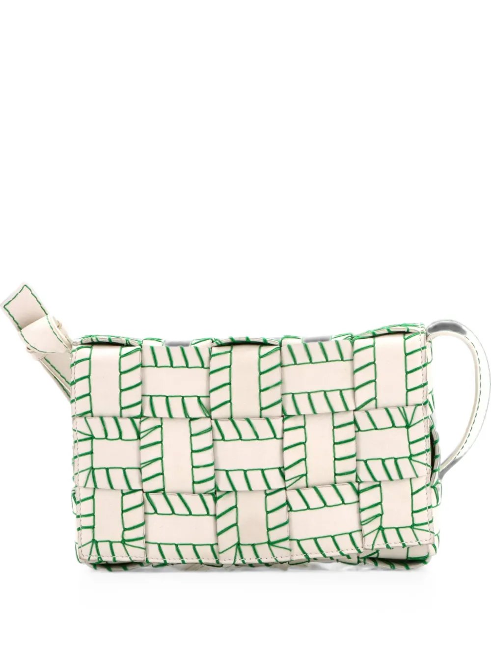 Cassette Baseball Stitch Maxi Intrecciato Leather Medium crossbody bag