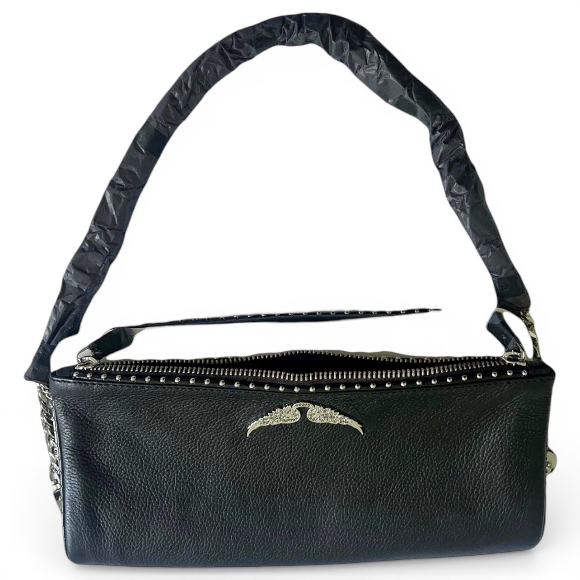 Rock leather clutch bag