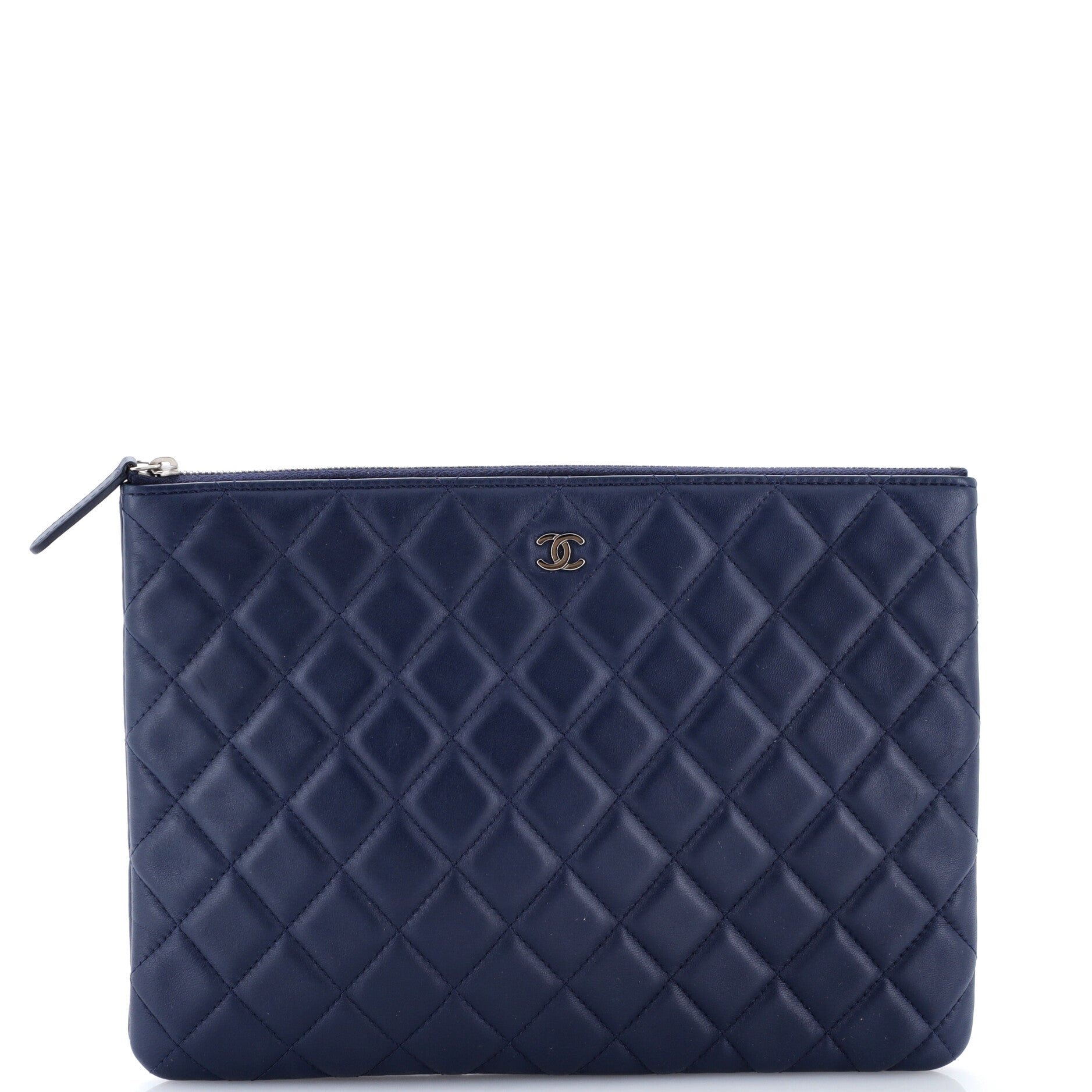 Chanel O Case Clutch Quilted Lambskin Medium