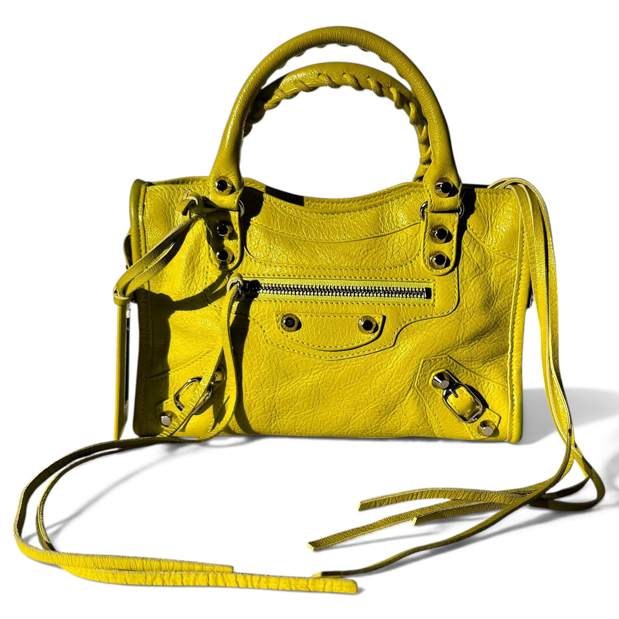 City leather handbag
