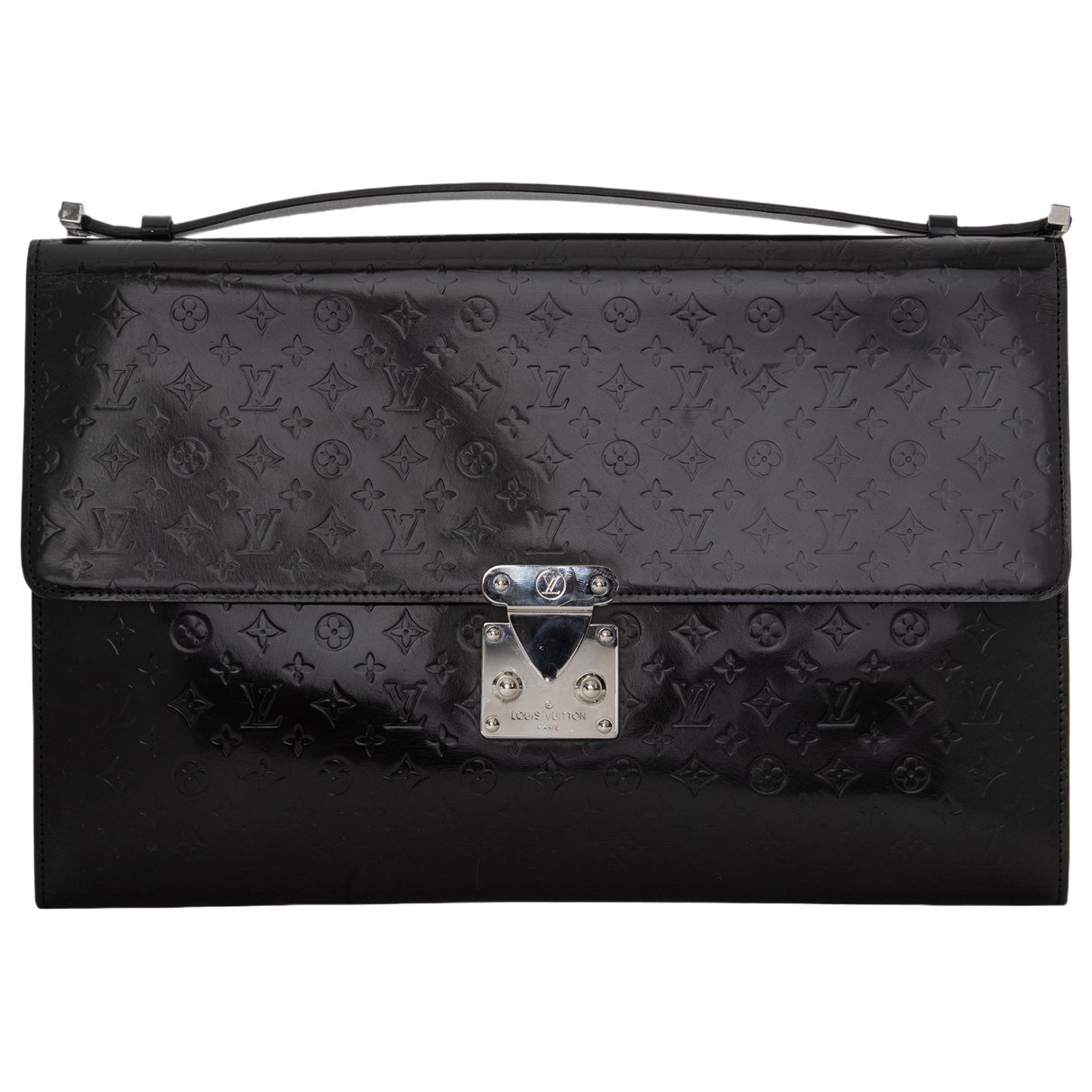 Patent leather clutch bag