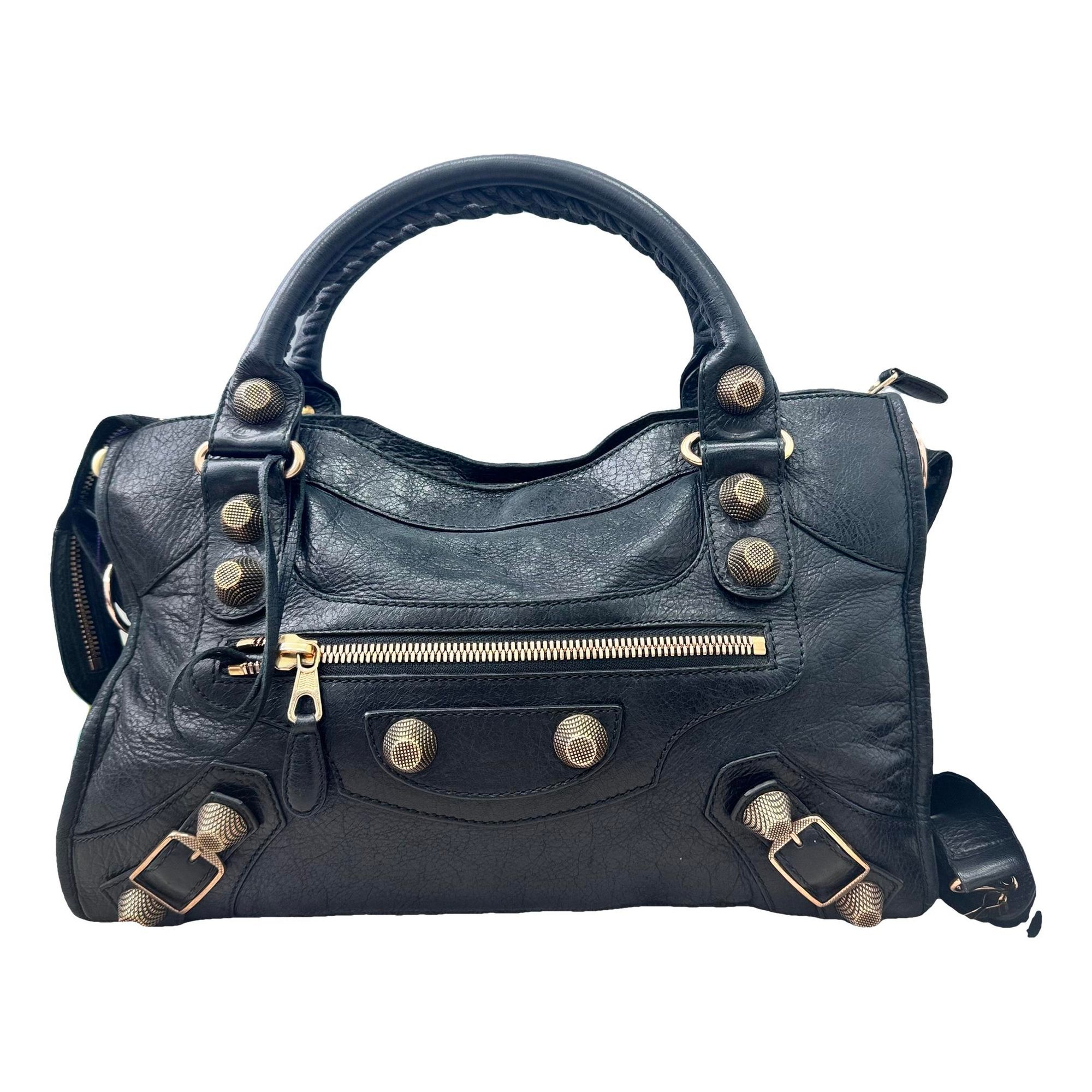 City leather handbag