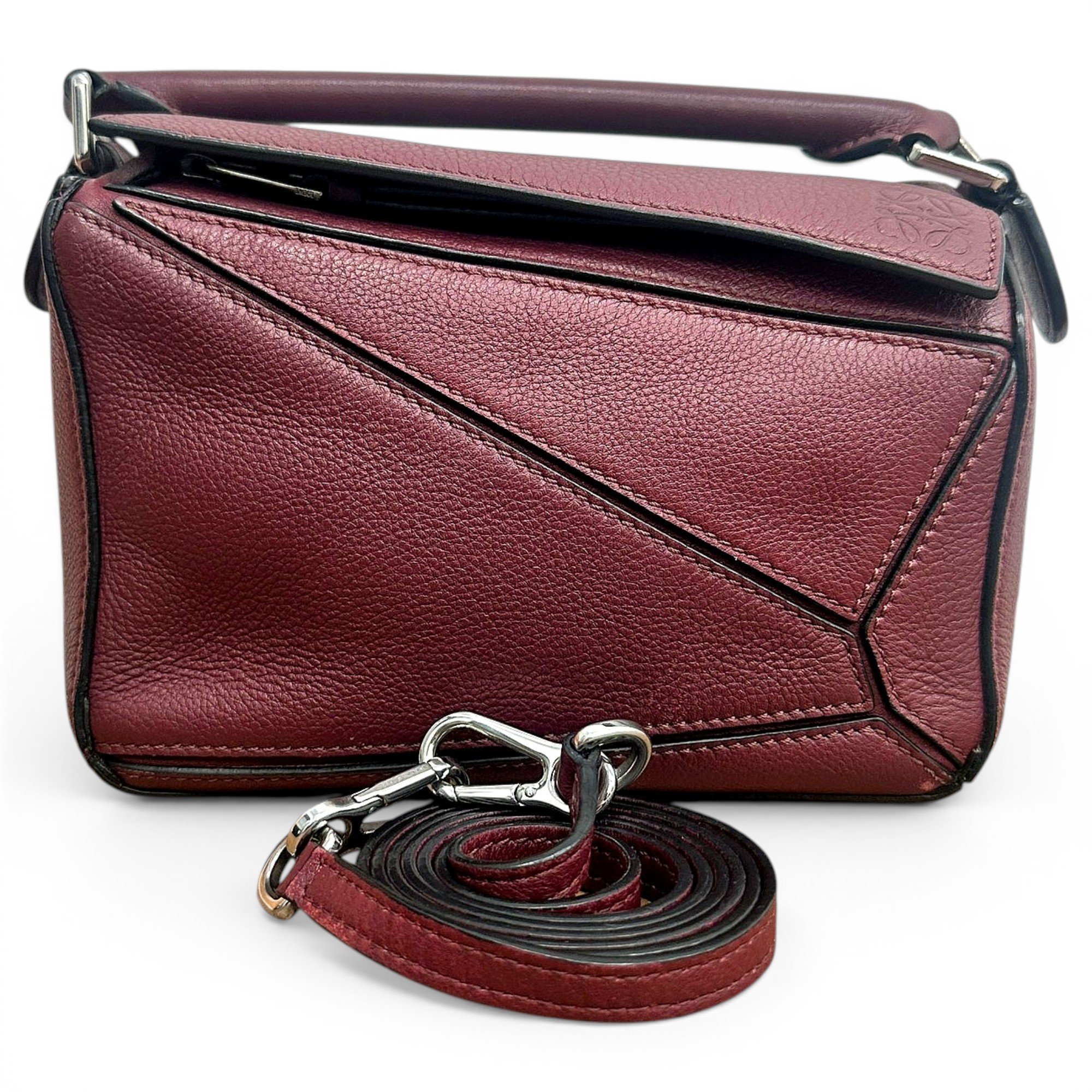 Puzzle leather handbag