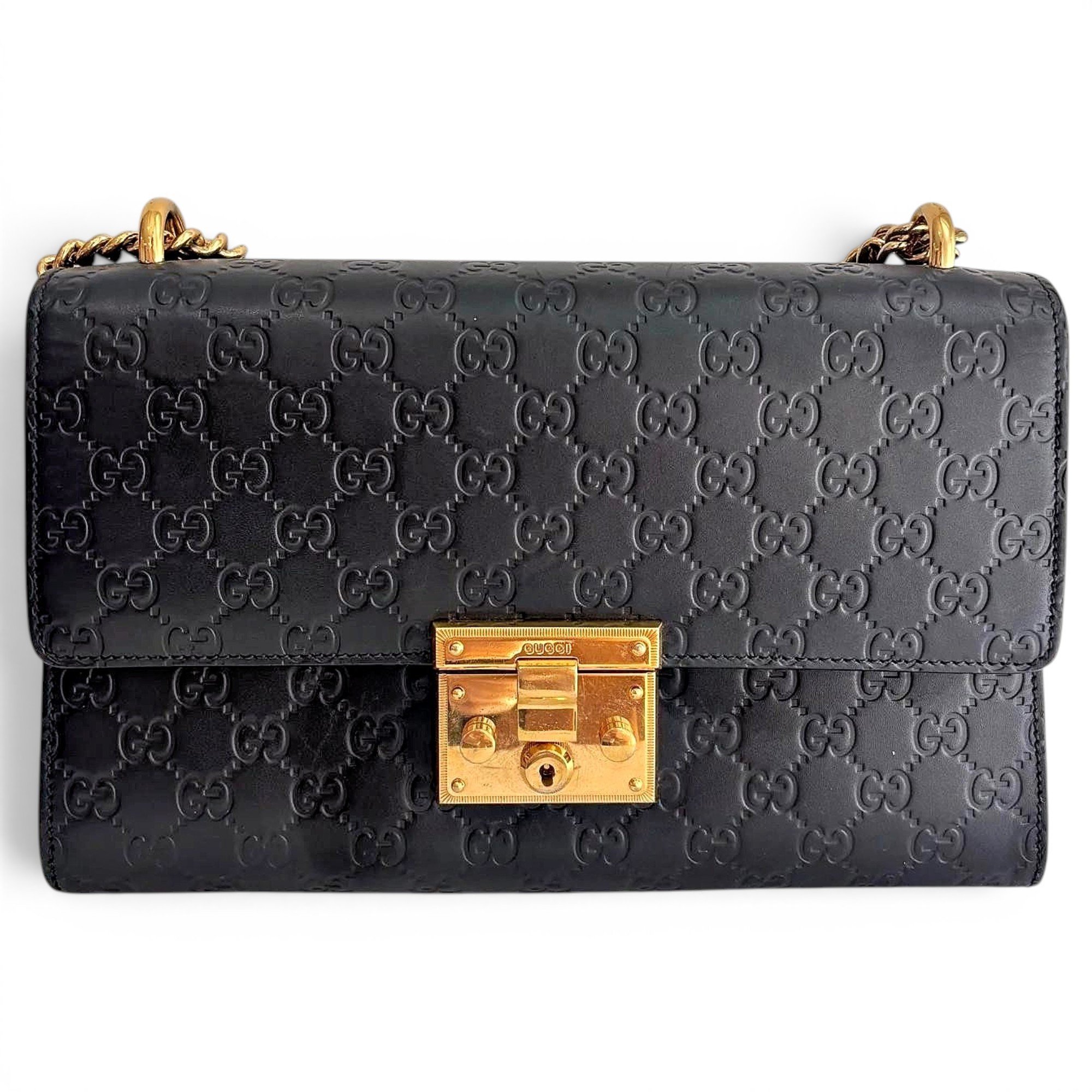 Padlock leather handbag