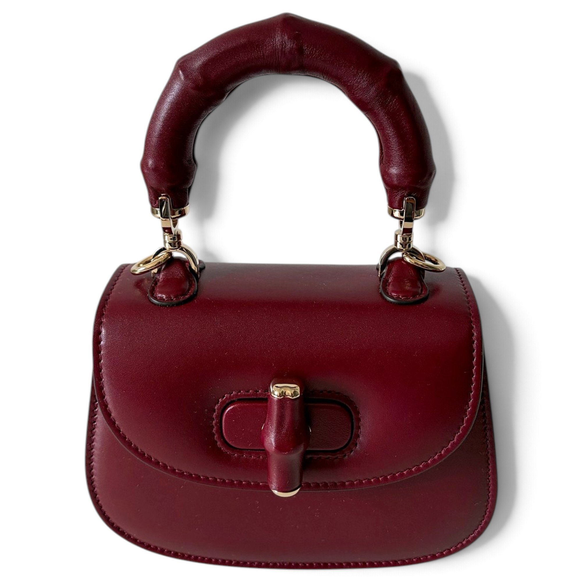 Convertible Bamboo Top Handle leather handbag