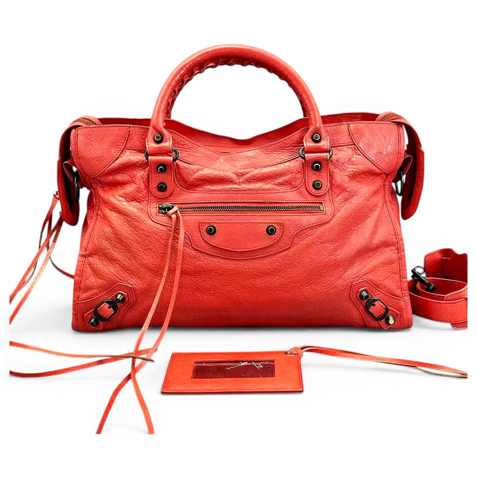 City leather handbag