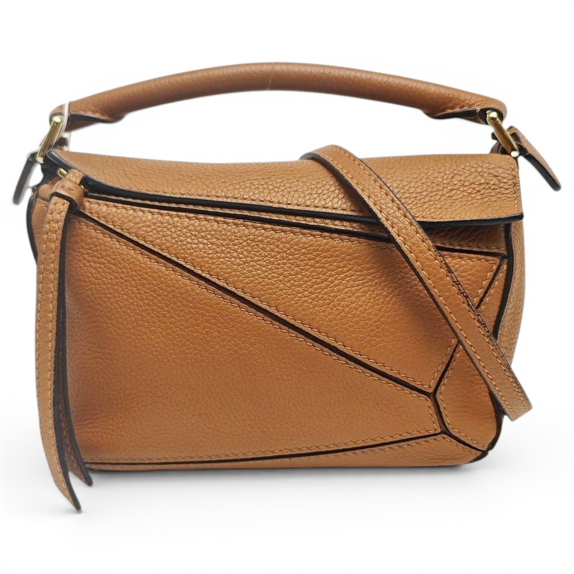 Puzzle leather handbag