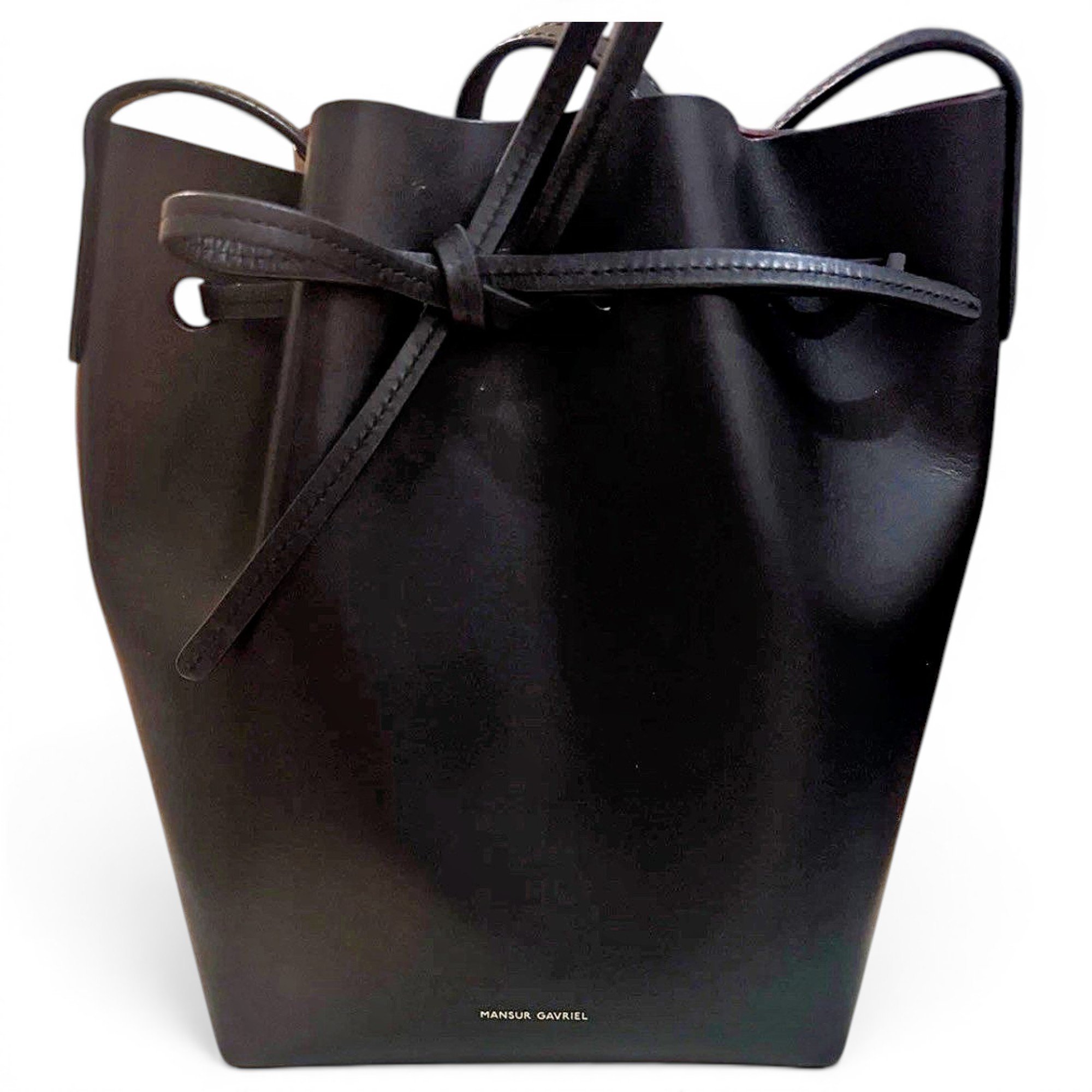 Bucket leather handbag