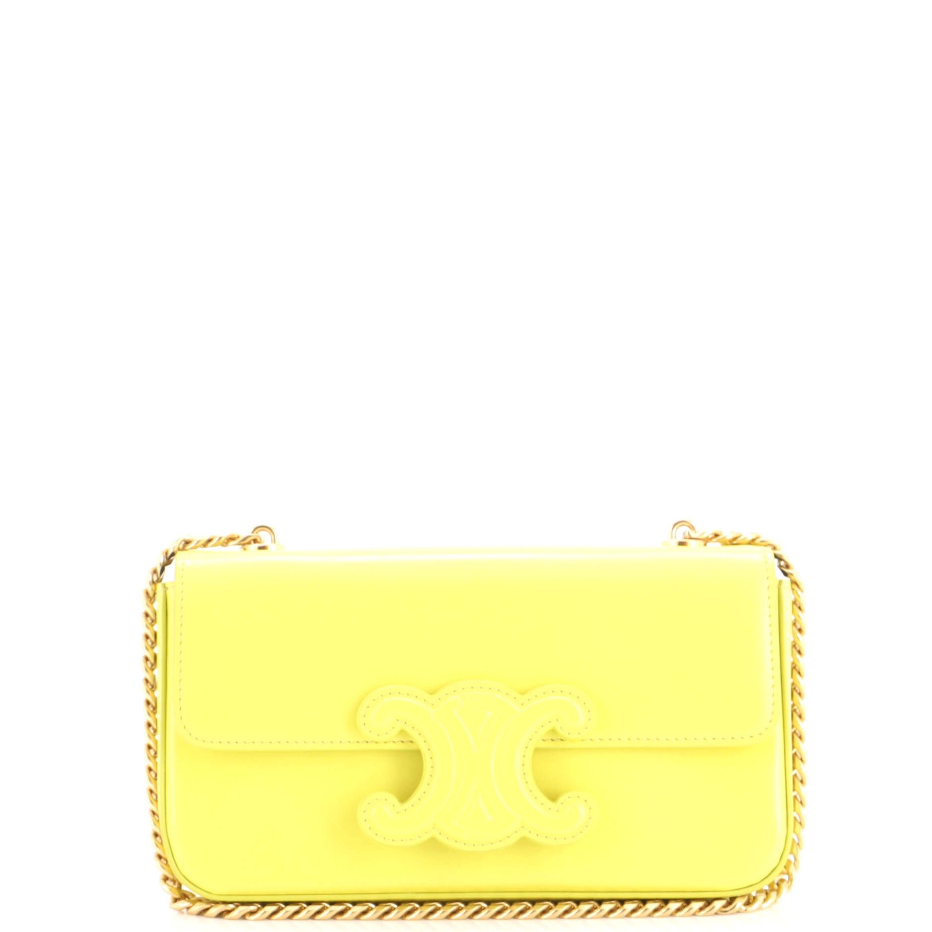 Triomphe Chain Shoulder Bag Leather Small