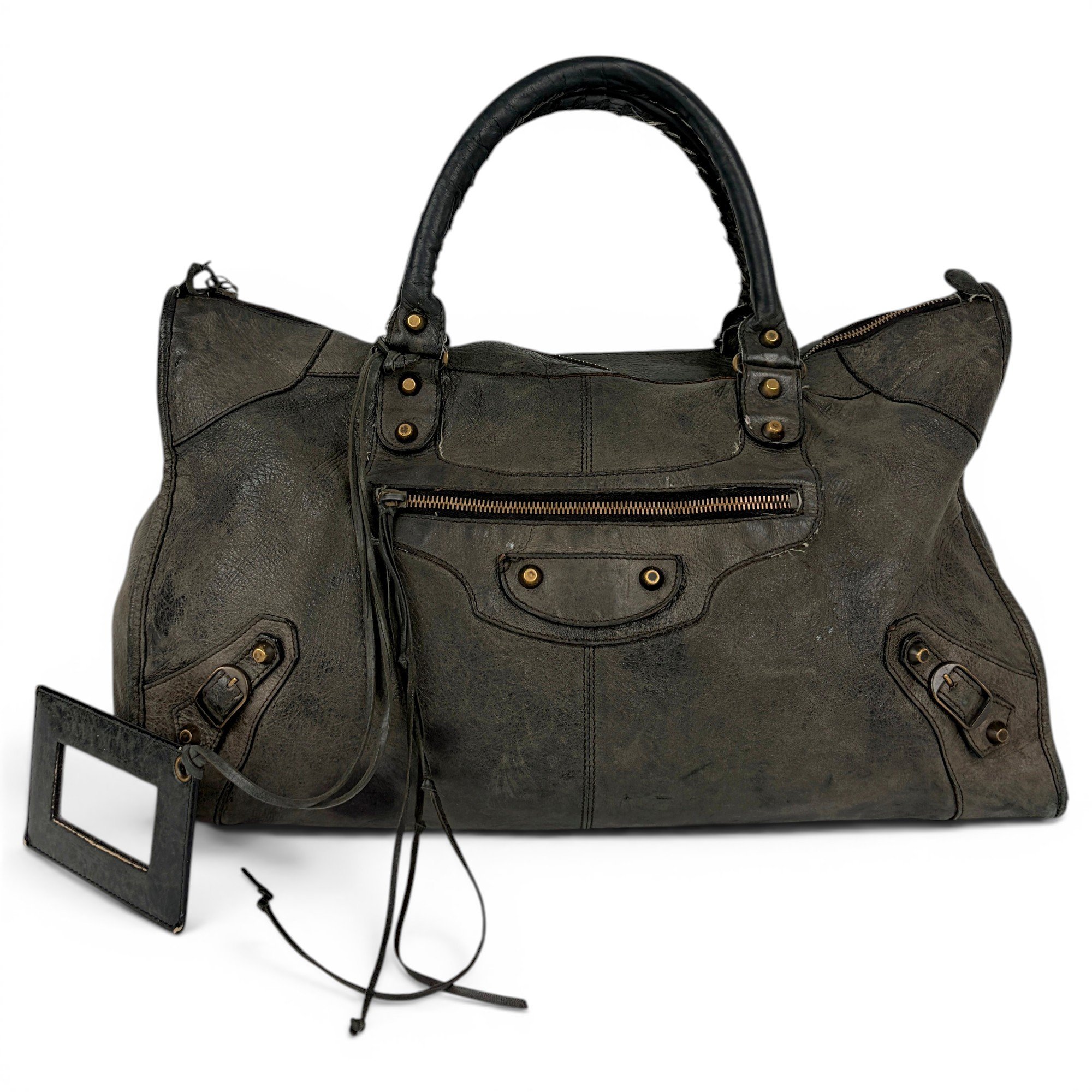 City leather handbag