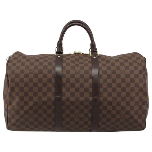 Louis Vuitton Keepall leather travel bag