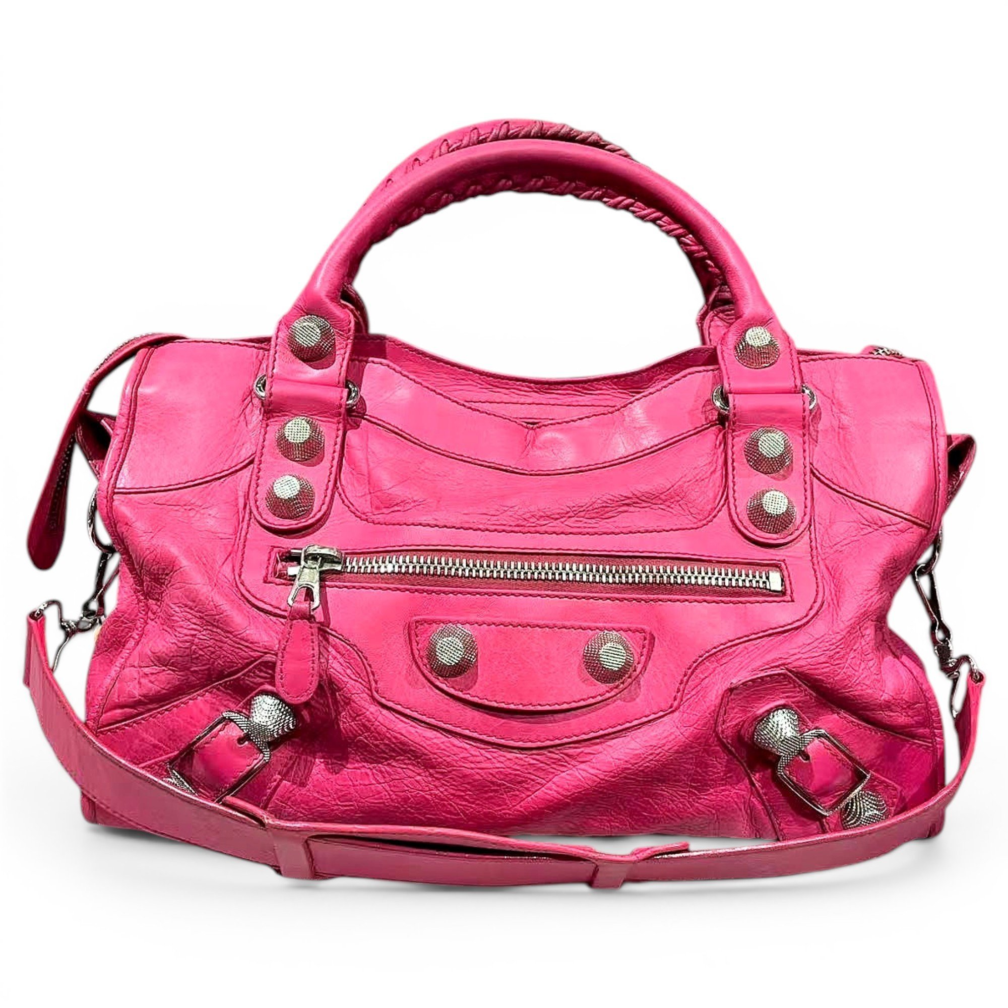 City leather handbag