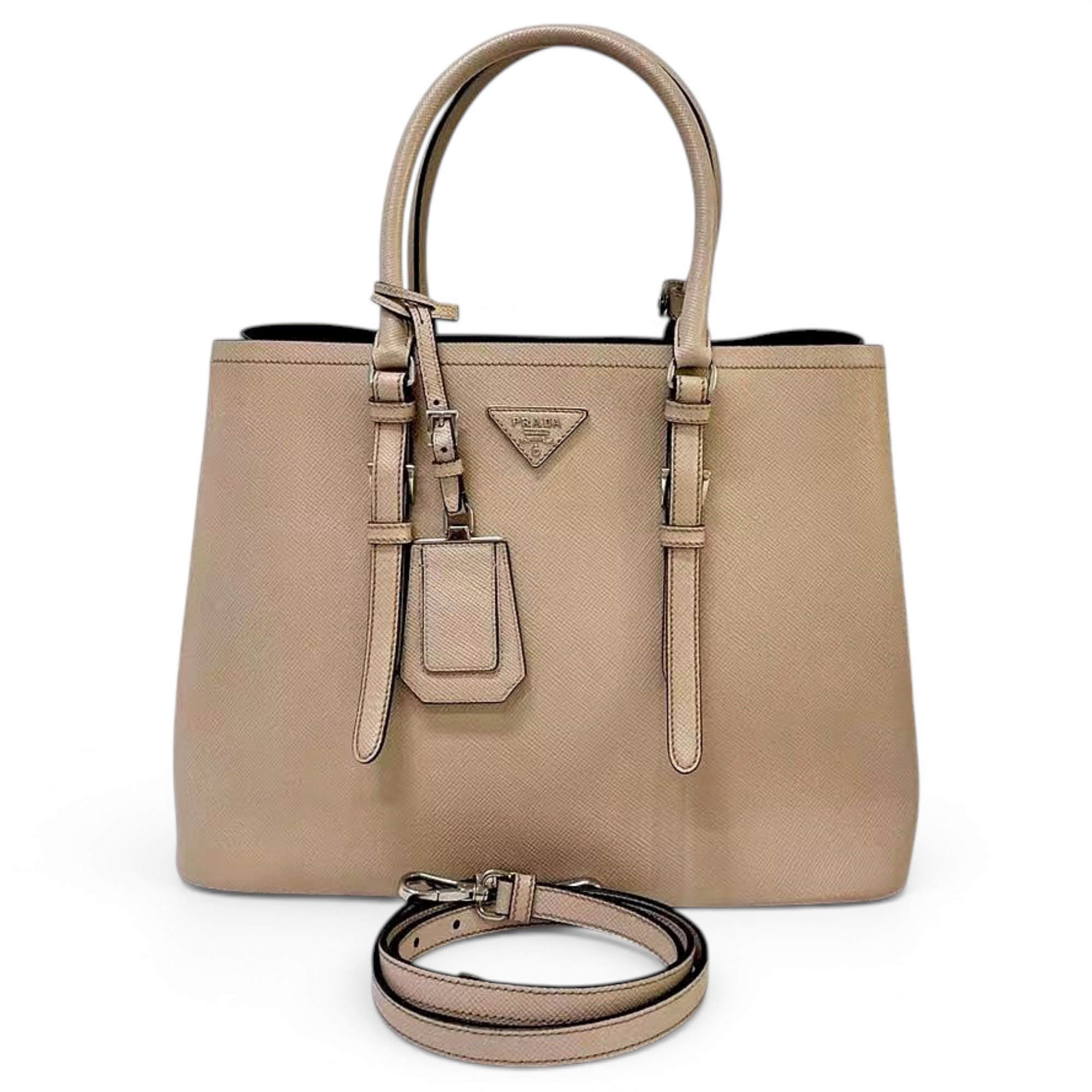 Double leather tote