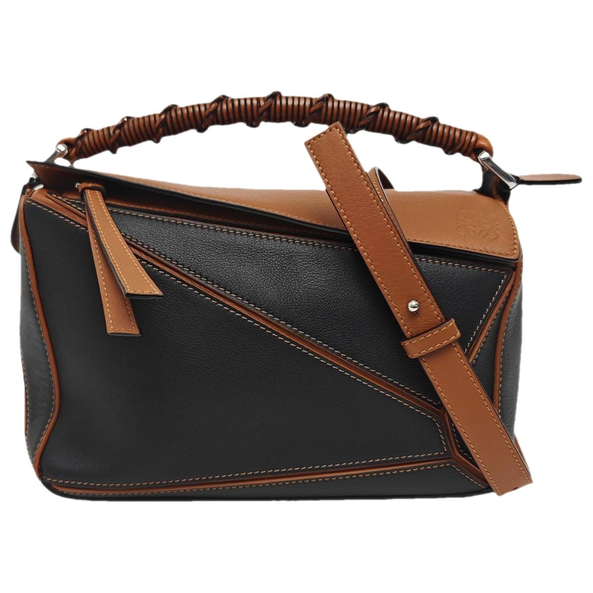 Puzzle leather handbag