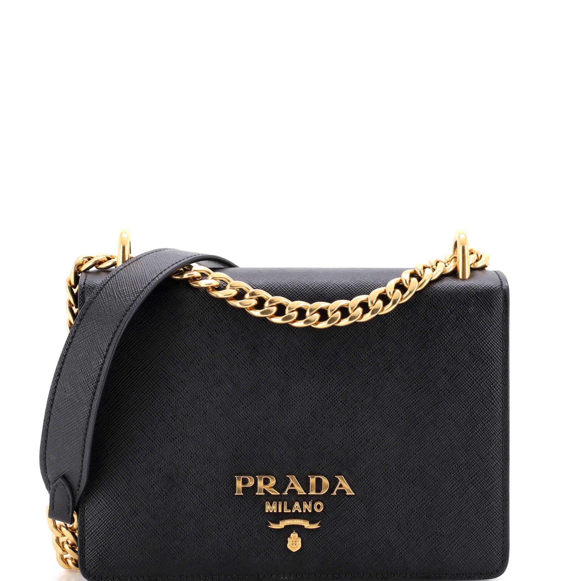 Chain Flap Bag Saffiano Leather Small