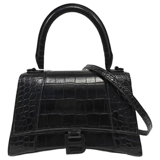 Hourglass leather handbag