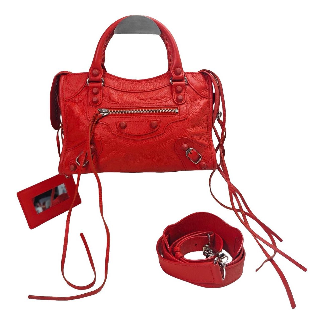 City leather handbag