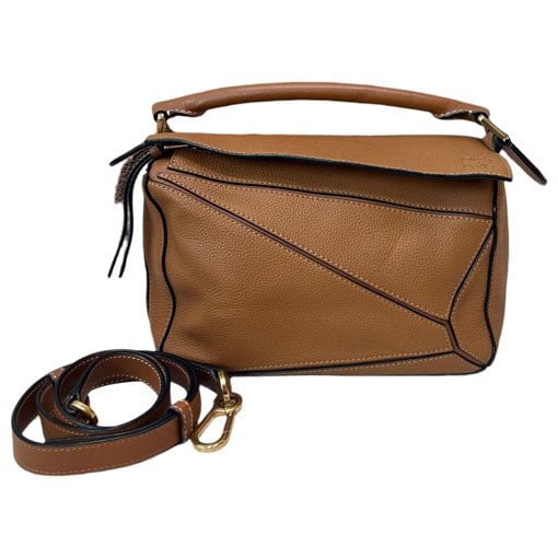 Puzzle leather handbag