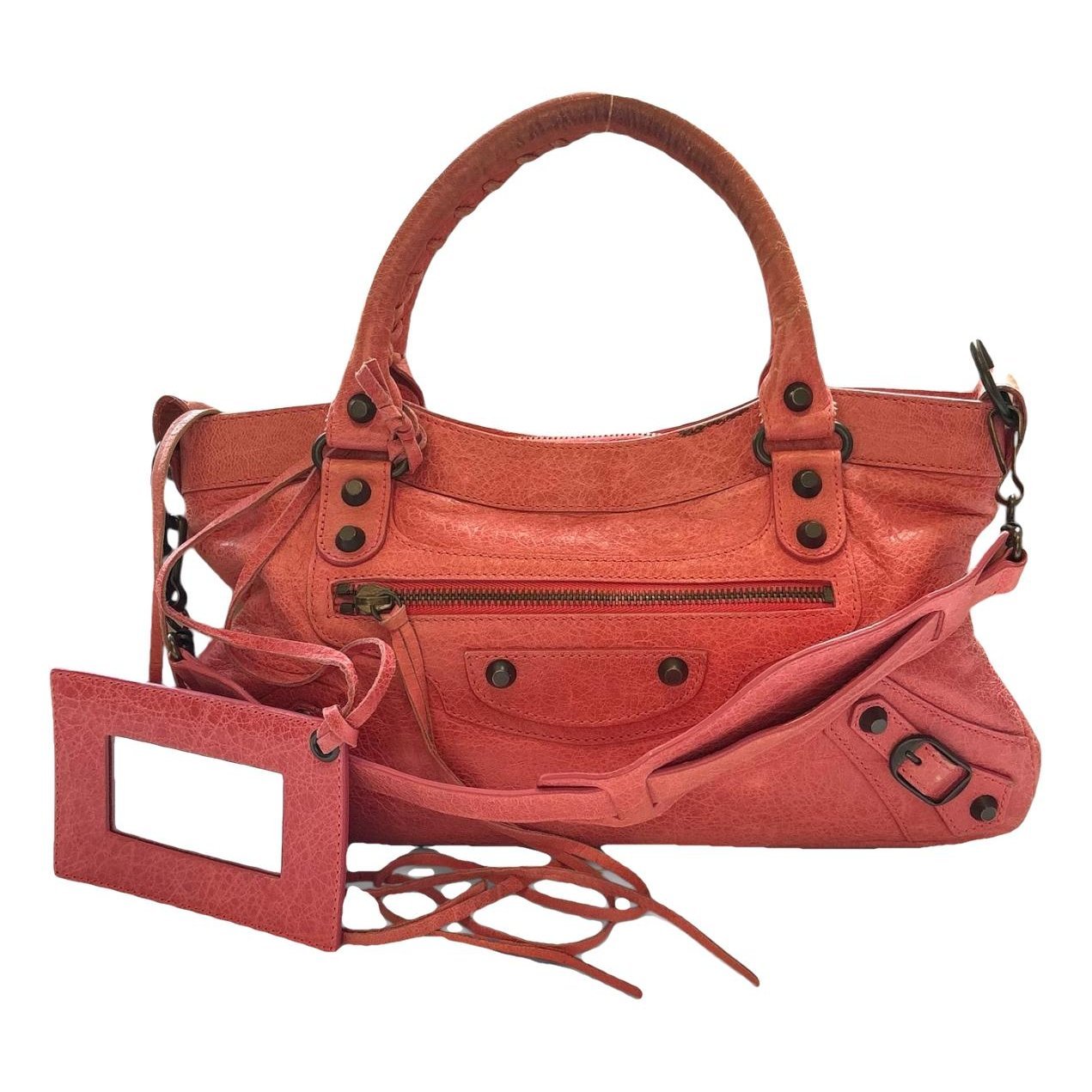 City leather handbag