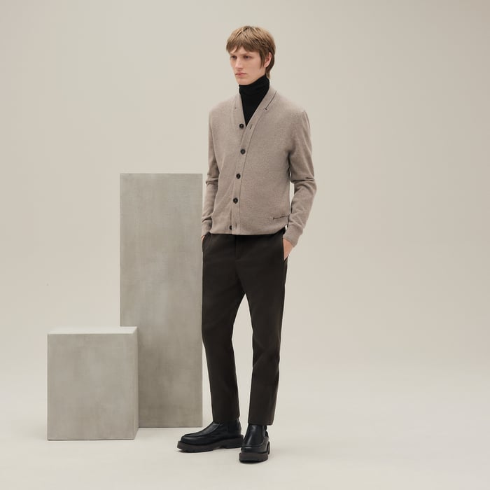 Gravier Cashmere "H Bartack" Buttoned Cardigan