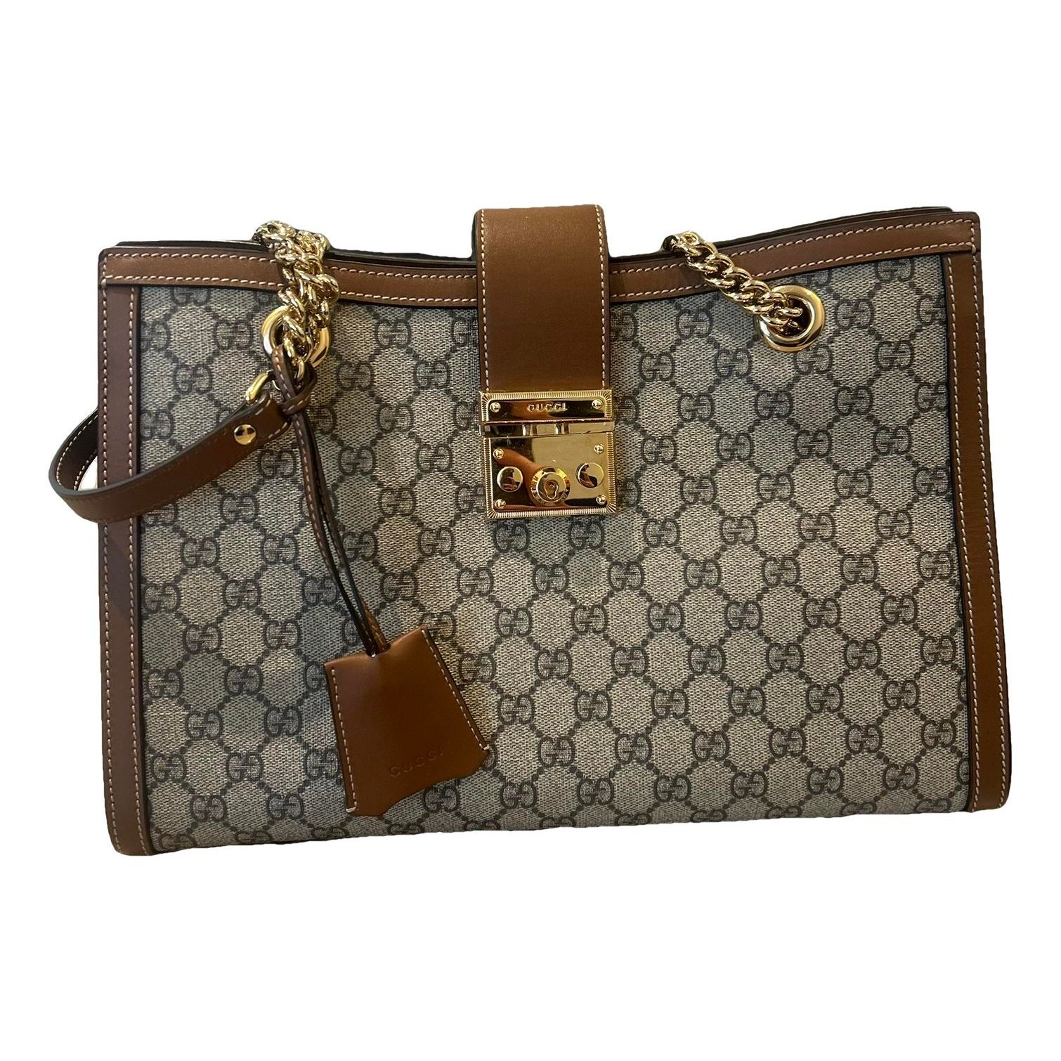 Padlock leather handbag