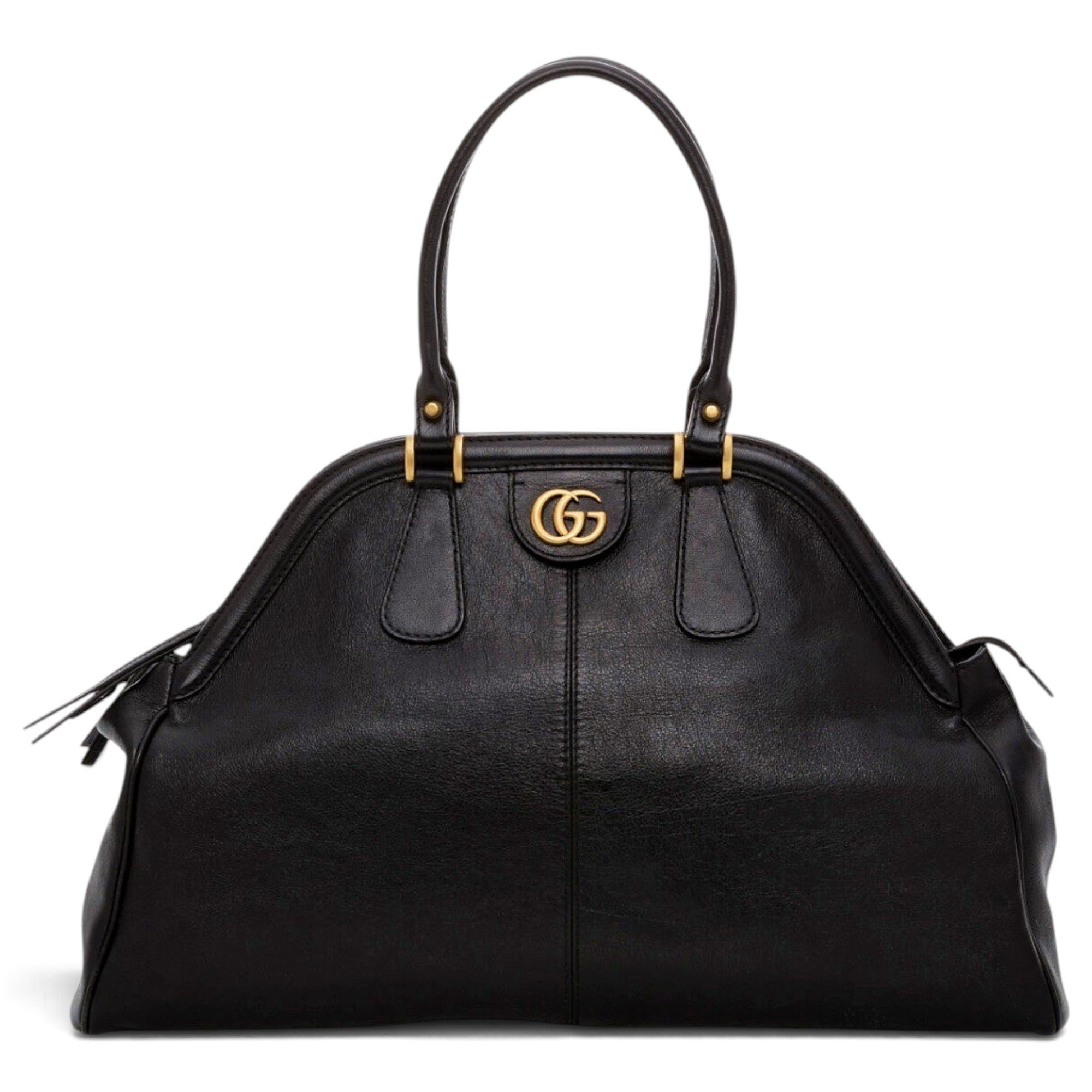 Bamboo Zip Top Handle leather handbag
