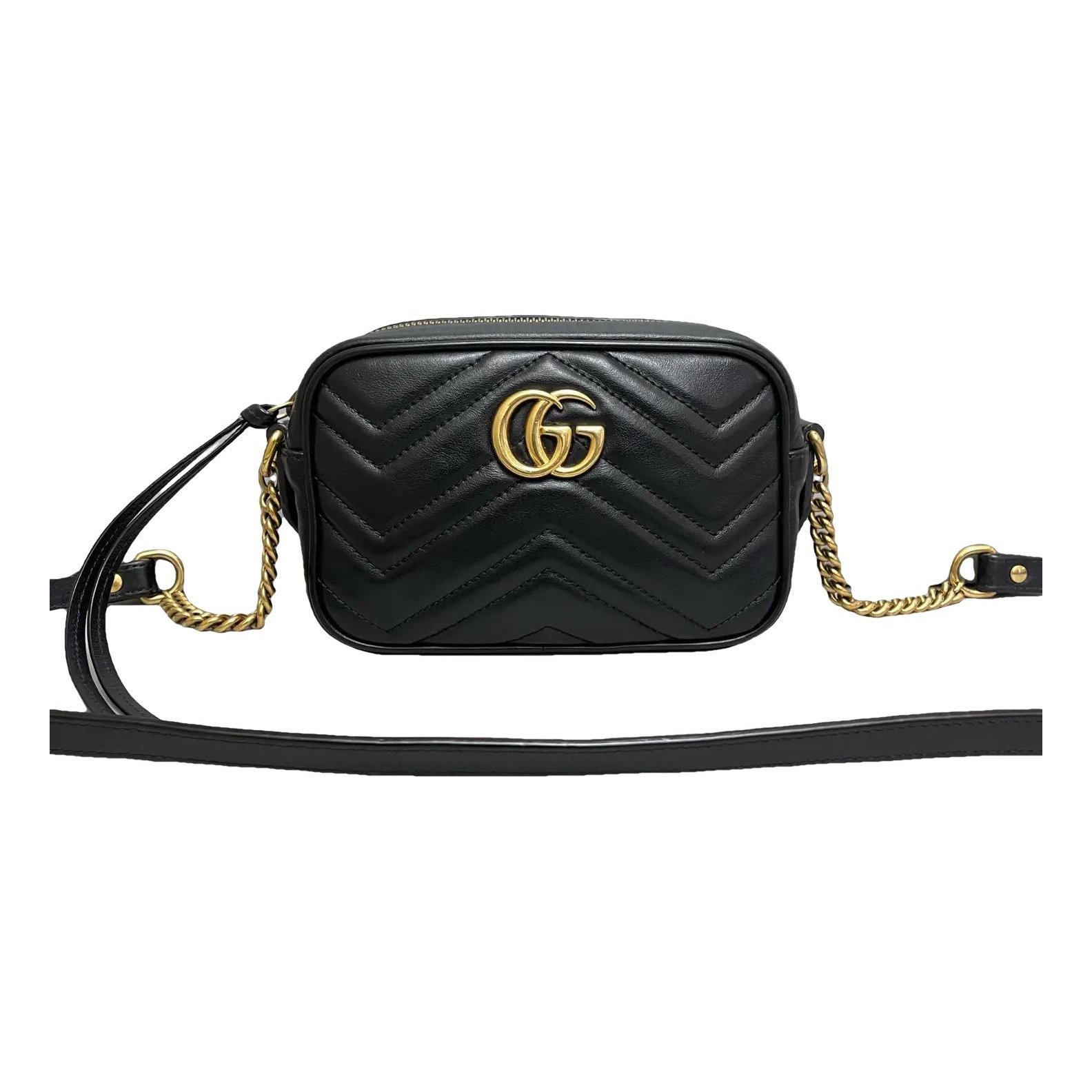 GG Marmont Triple zip leather crossbody bag