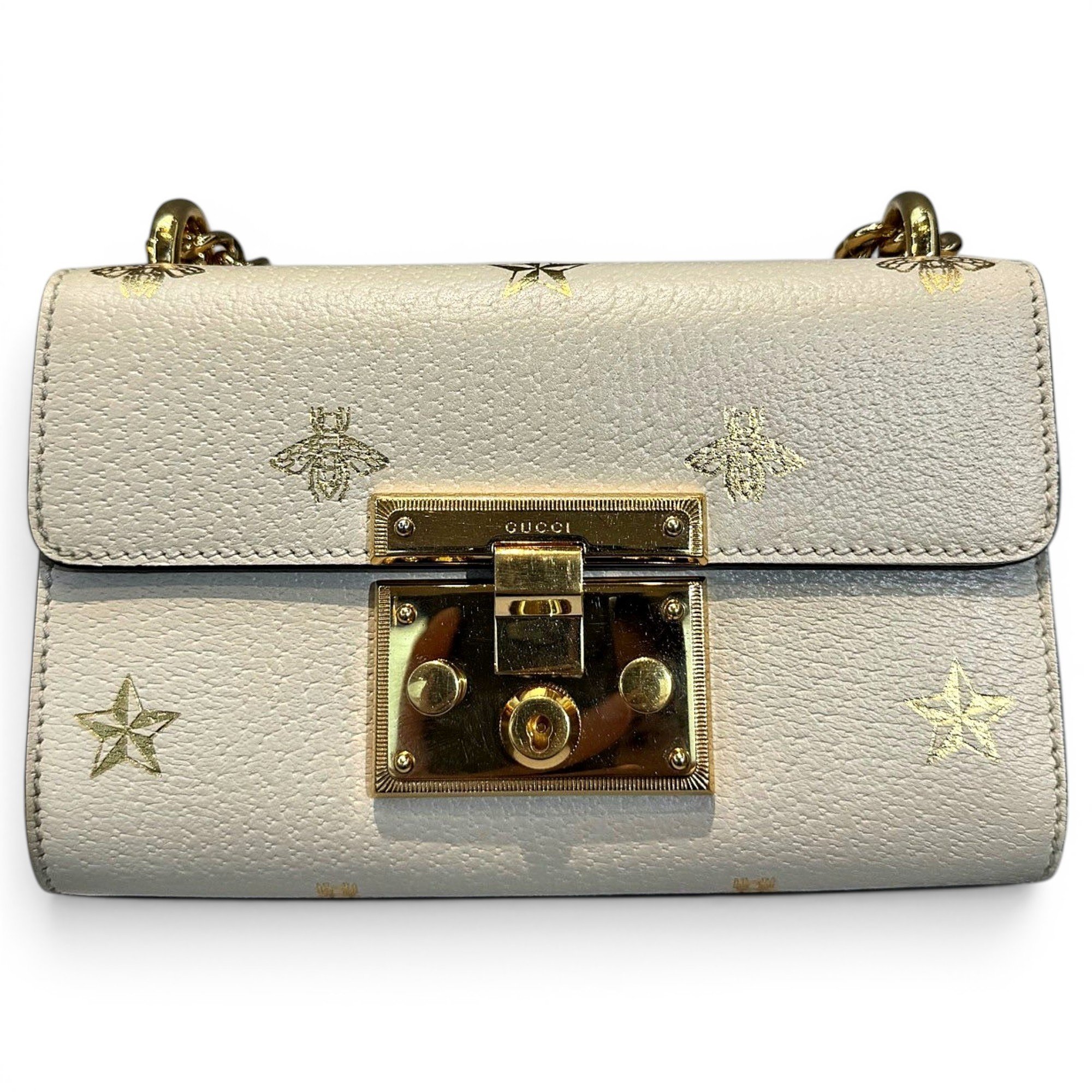 Padlock leather handbag