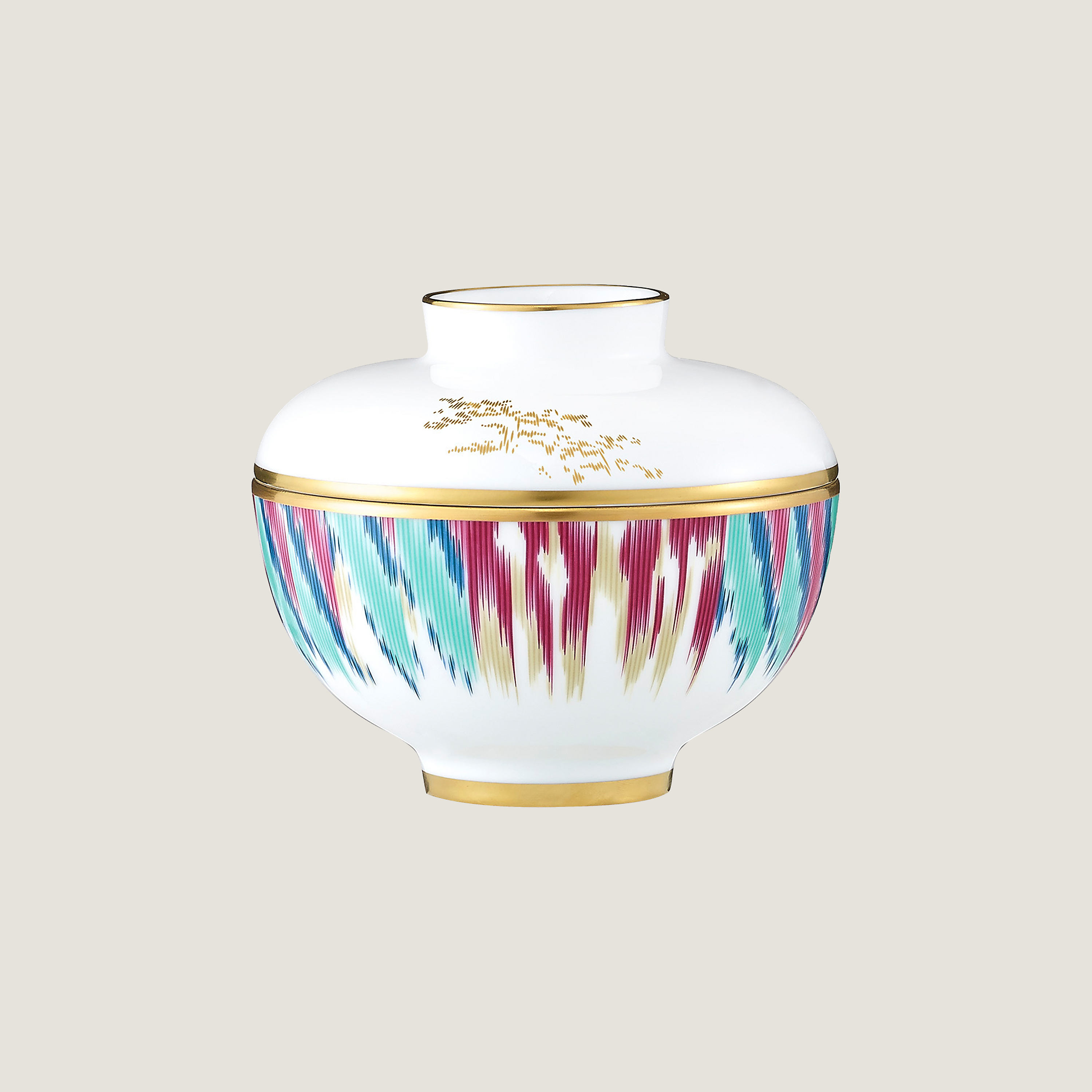 Voyage en Ikat bowl with lid, medium model