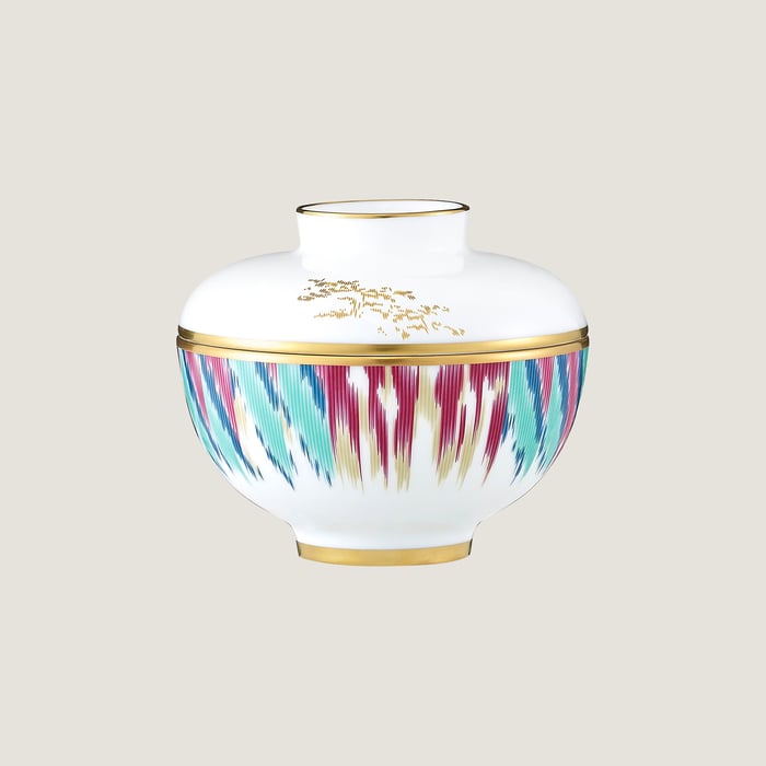Sans Coloris Voyage En Ikat Bowl With Lid, Medium Model