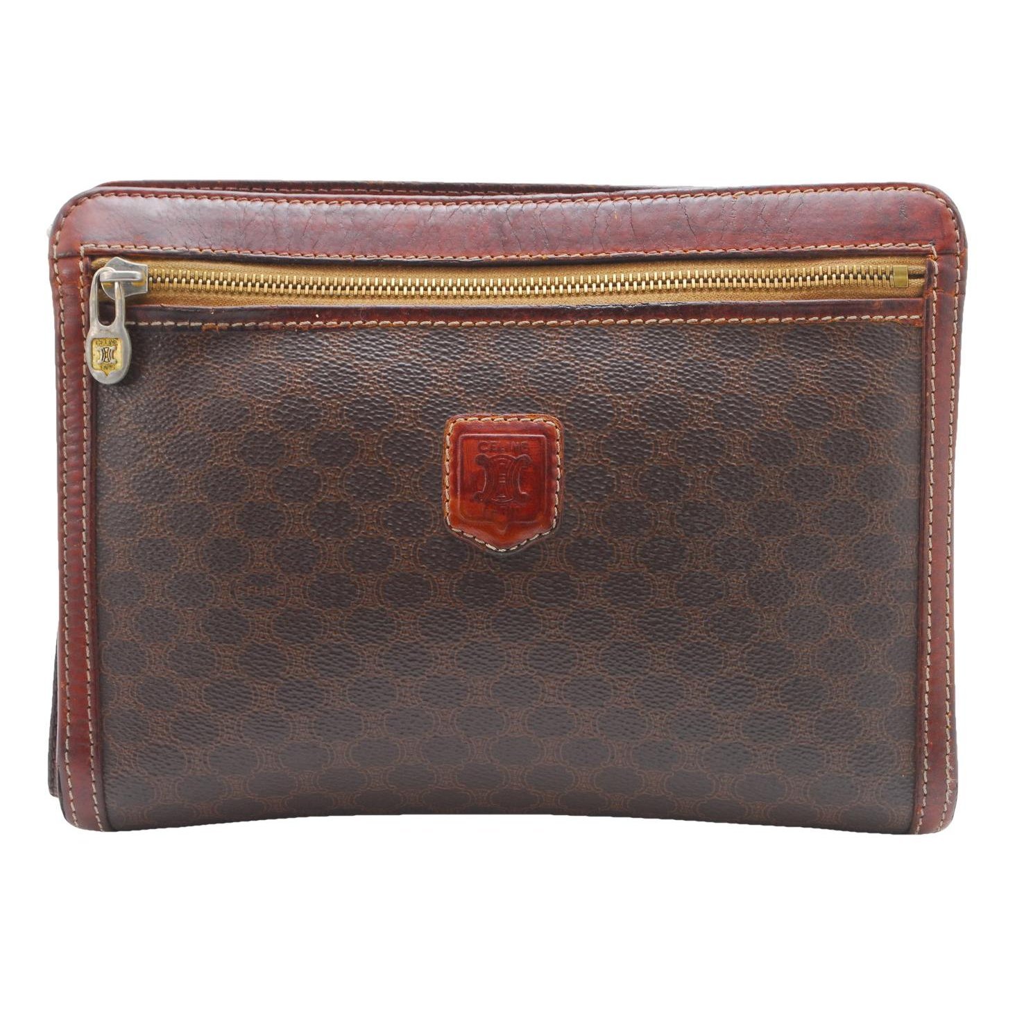 Leather clutch bag