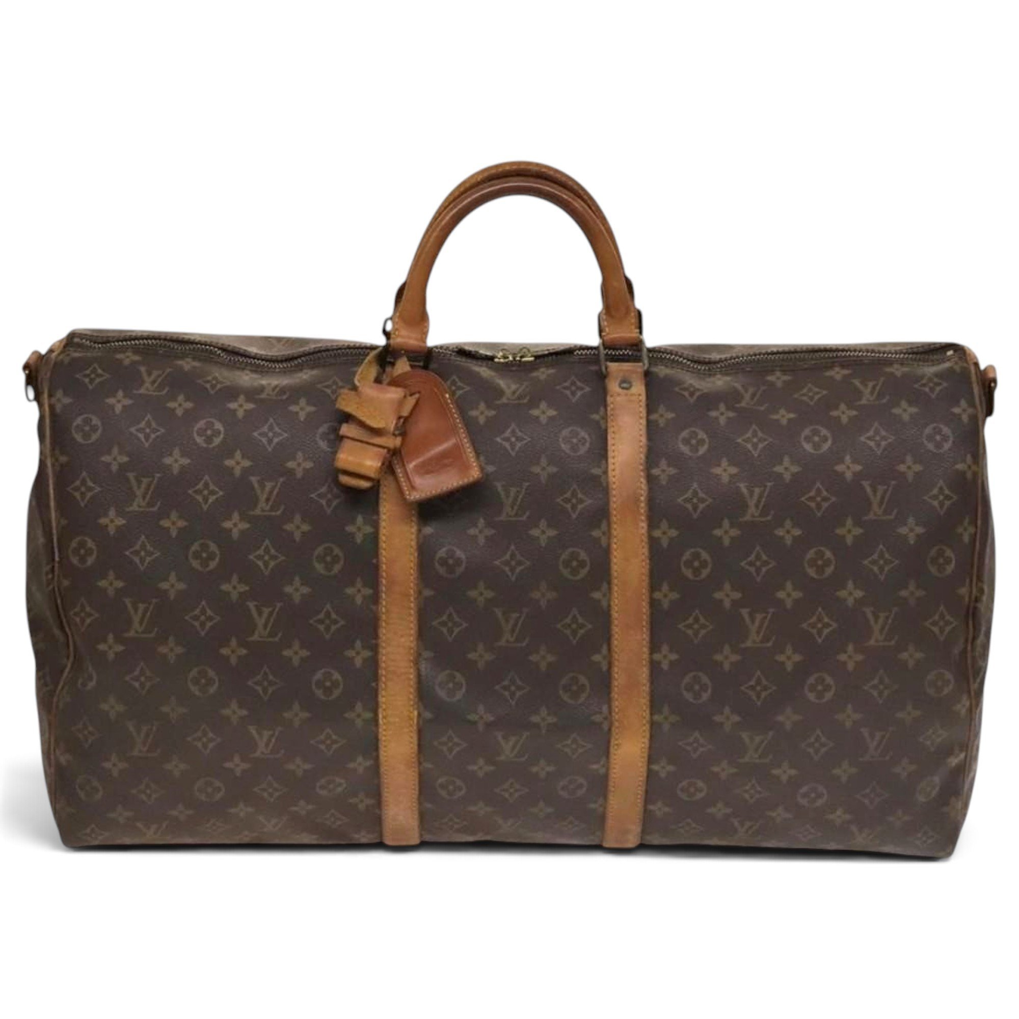 Louis Vuitton Keepall leather travel bag