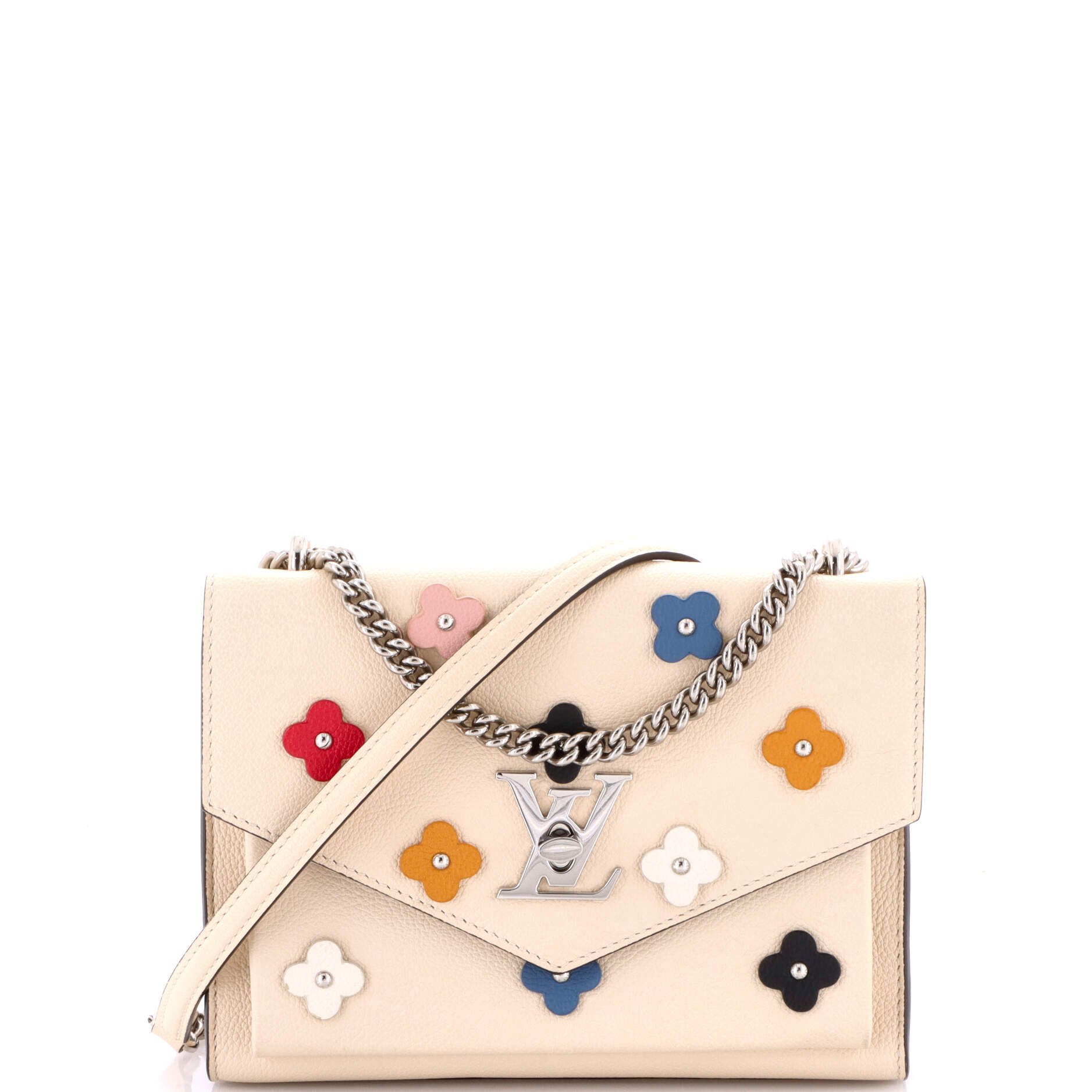 Louis Vuitton Mylockme Handbag Flower Embellished Leather BB