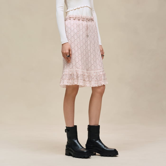 Rose Opaline "Clous" Drawstring Tulip Skirt