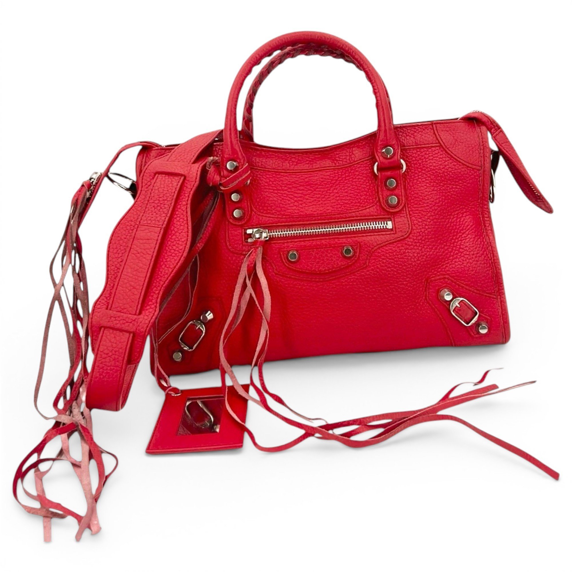 City leather handbag