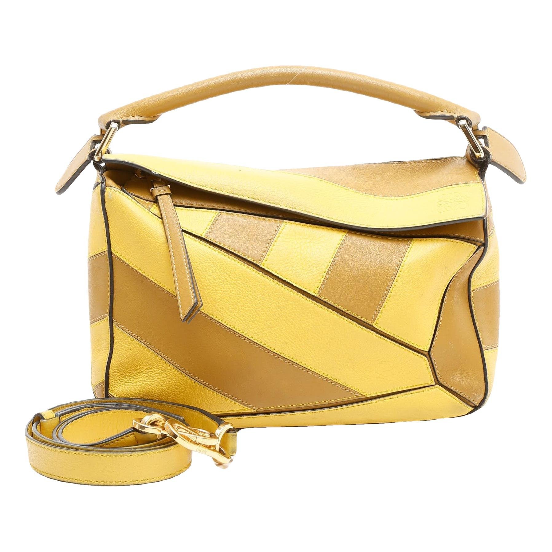Puzzle leather handbag