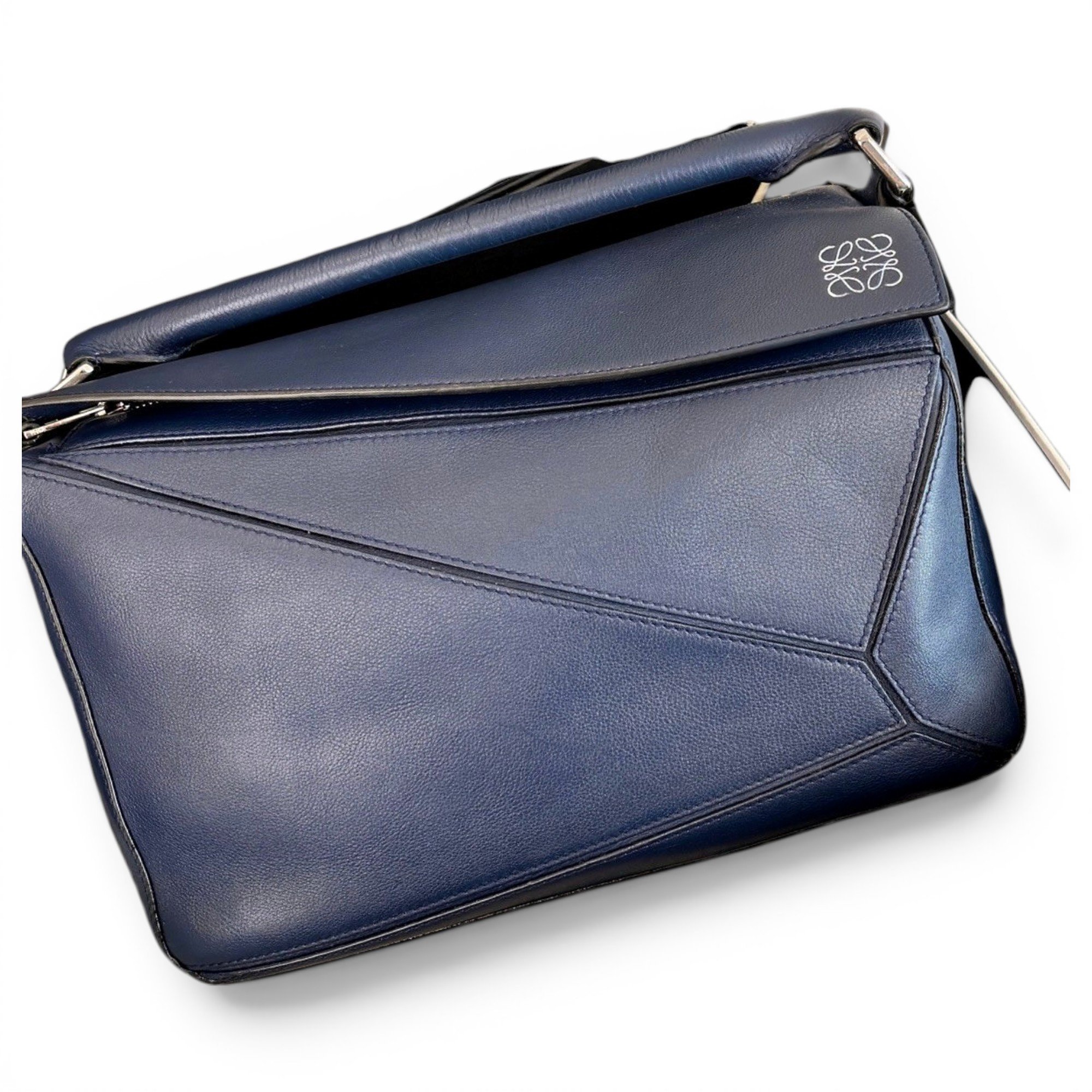 Puzzle leather handbag